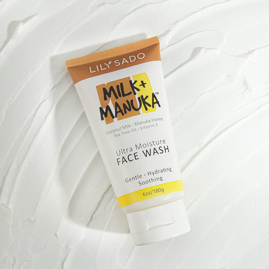 LILY SADO MILK+MANUKA™ Cream Face Cleanser | Coconut Milk & Manuka Honey | Ultra-Moisturizing, Soothing & Hydrating | 6oz Tube