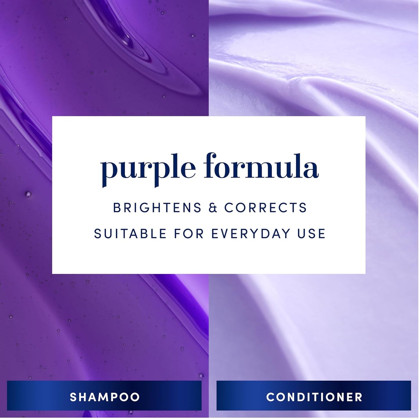 Hair Biology Biotin Purple Shampoo & Conditioner Set – Anti-Brass, Shine & Moisture for Grey, Silver & Color-Treated Hair – 12.8 fl oz Each, 2 Pack