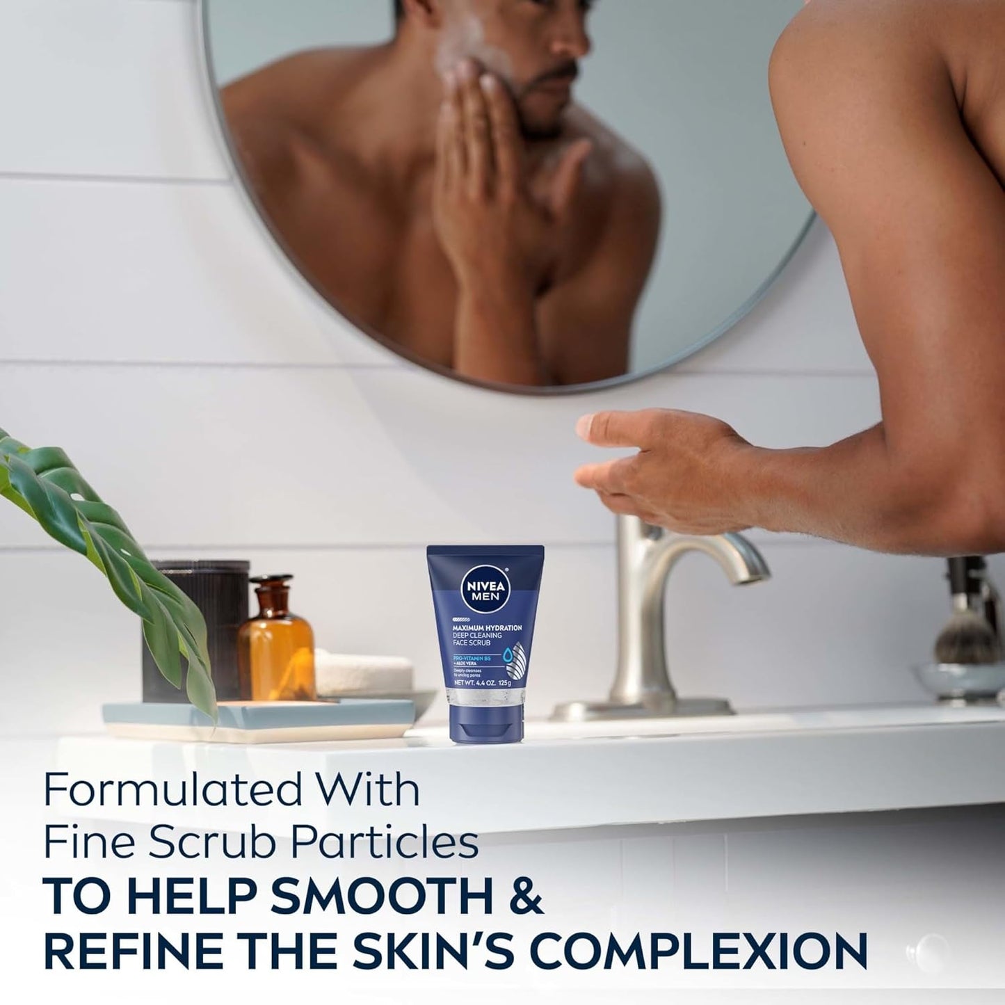 NIVEA MEN Maximum Hydration Face Scrub – Deep Cleaning with Aloe Vera | 3 Pack, 4.4 oz Each