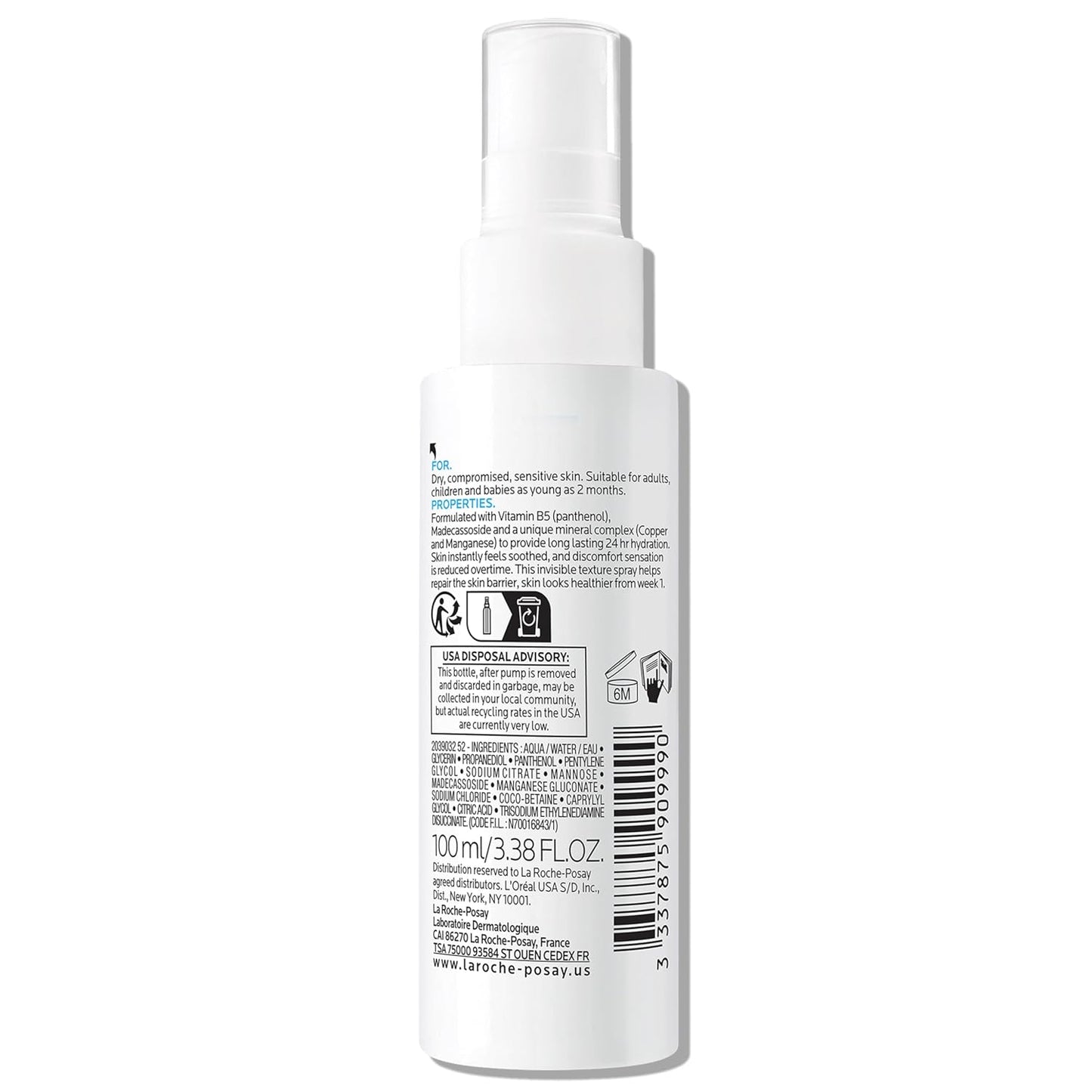 La Roche-Posay Cicaplast B5 Spray – Hydrating Face & Body Mist with Vitamin B5 & Madecassoside – Soothes, Repairs & Strengthens Skin Barrier