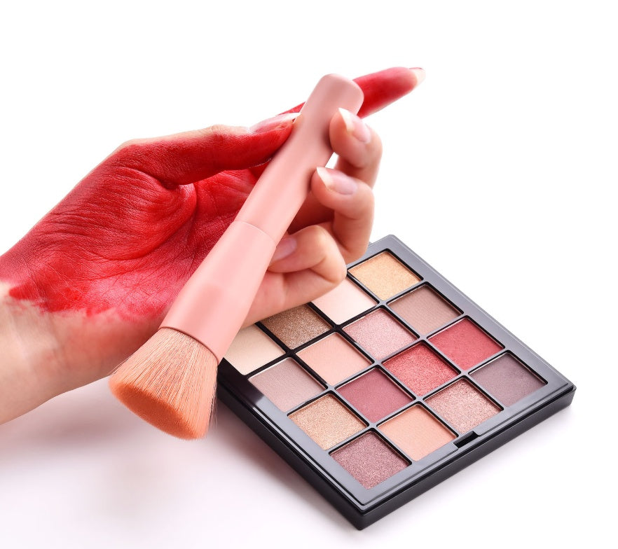 Juego de 10 brochas de maquillaje premium LuxuryGlow: mango de madera y diseño de doble punta