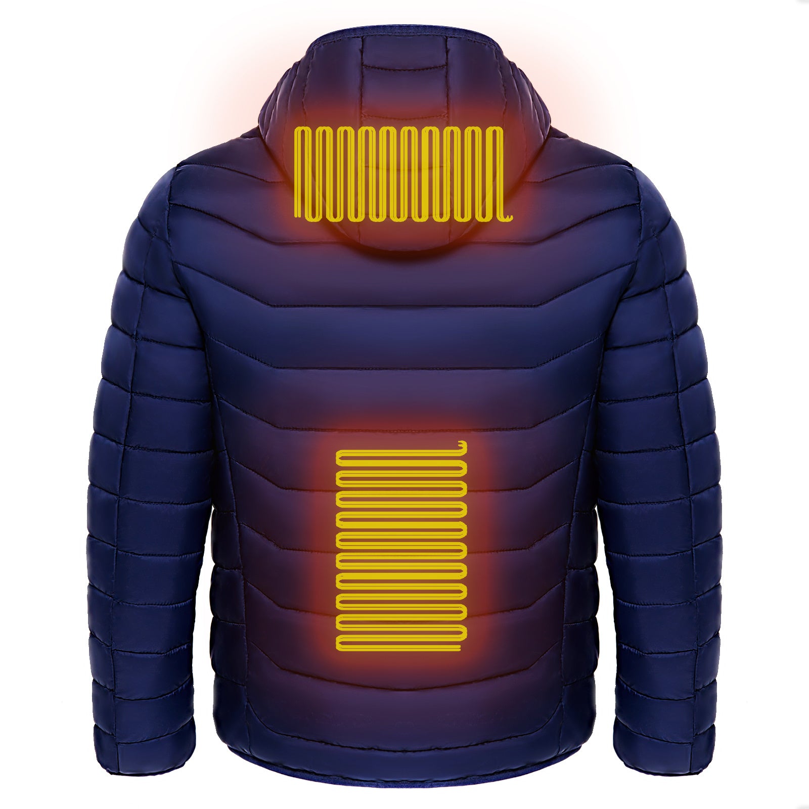 Men Heated Puffer Jacket Electric Heating Coat Insulated Hood Windbreaker 9Heat Zones - LUXURY GLOW
