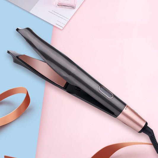 LuxuryGlow 2-in-1 Hair Straightener & Crimper – Wet/Dry Curling Iron with LCD