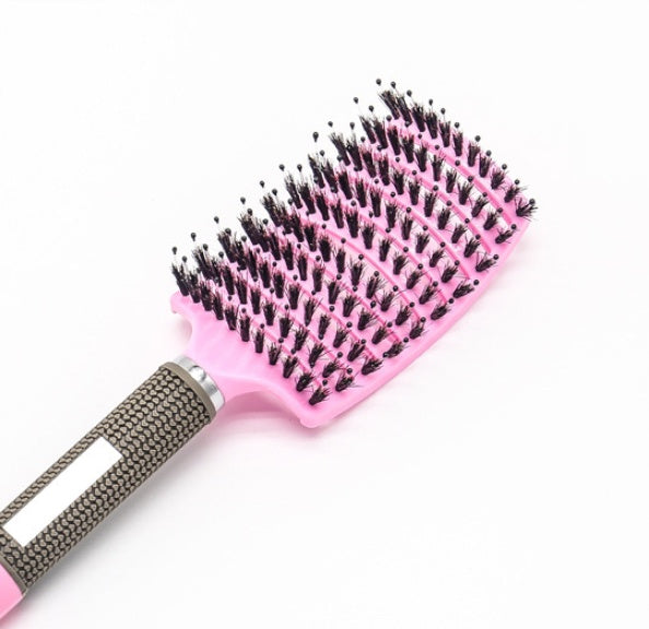 Cepillo desenredante antienredos LuxuryGlow: masajeador del cuero cabelludo y peine de cerdas para mujeres