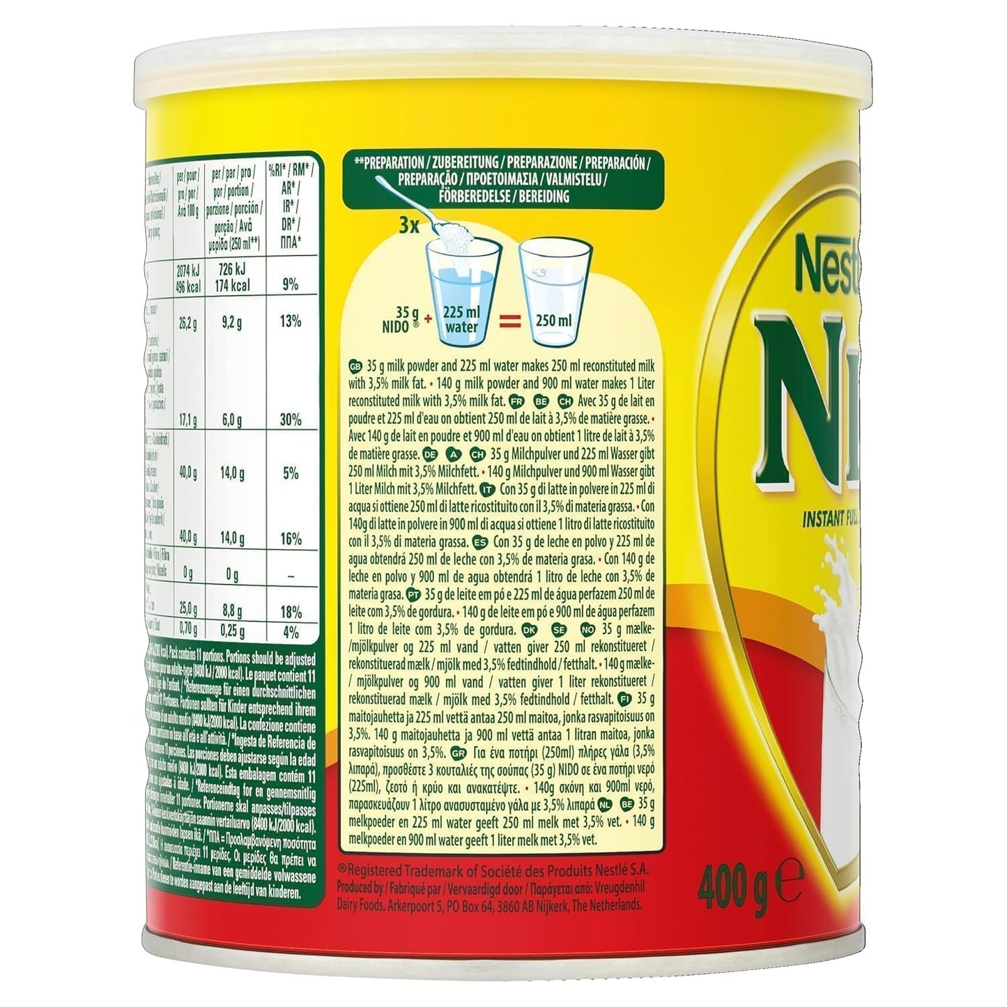 Nidos Instant Full Cream Milk Powder 400g × 2 – Creamy & Nutritious (Imported)