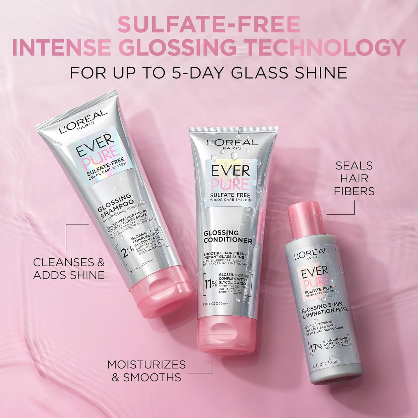 L'Oreal Paris EverPure Glossing Lamination Hair Mask with Glycolic Acid – 5.1 fl oz