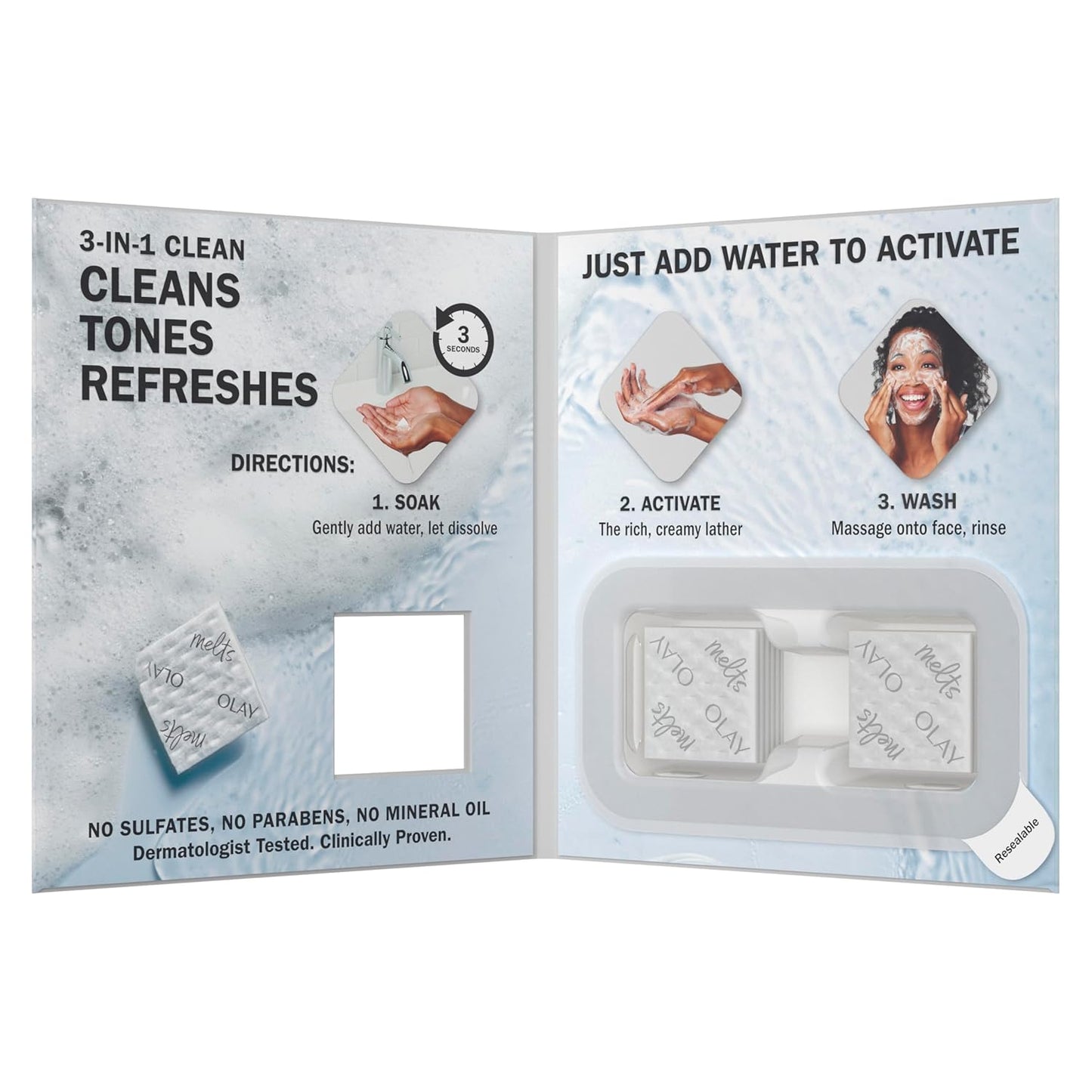 Olay Cleansing Melts with Vitamin C – Water-Activated Face Cleanser Pads for All Skin Types, 12 Count
