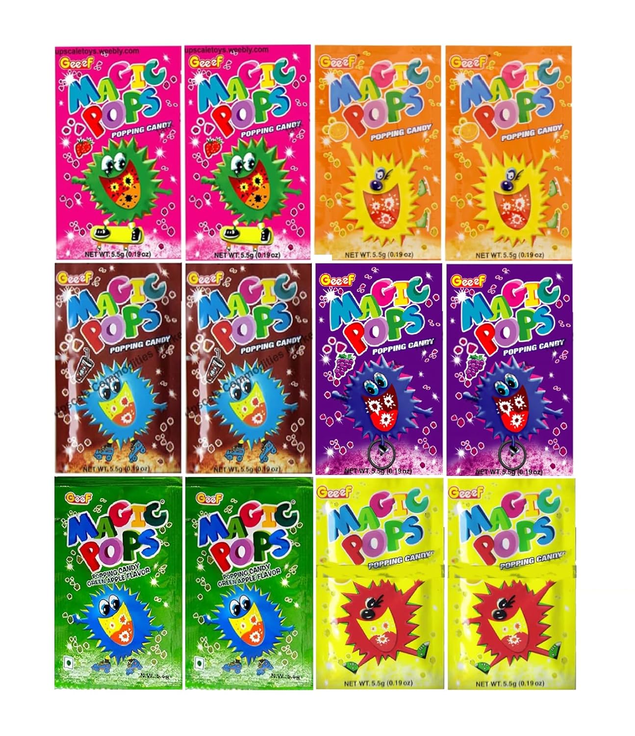 Magic Pops Assorted Popping Candy – 6 Fizzy Flavours | Fun Crackling Candy for Kids & Parties (Vegetarian)