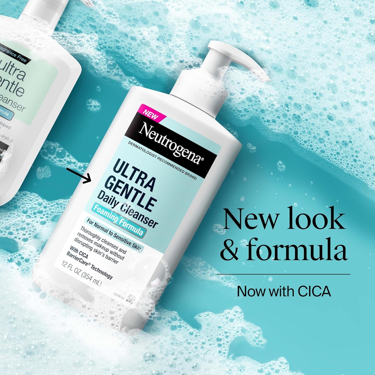Neutrogena Ultra Gentle Foaming Facial Cleanser – Fragrance-Free, Hydrating Face Wash for Sensitive Skin, Daily Makeup Remover, 16 fl. oz