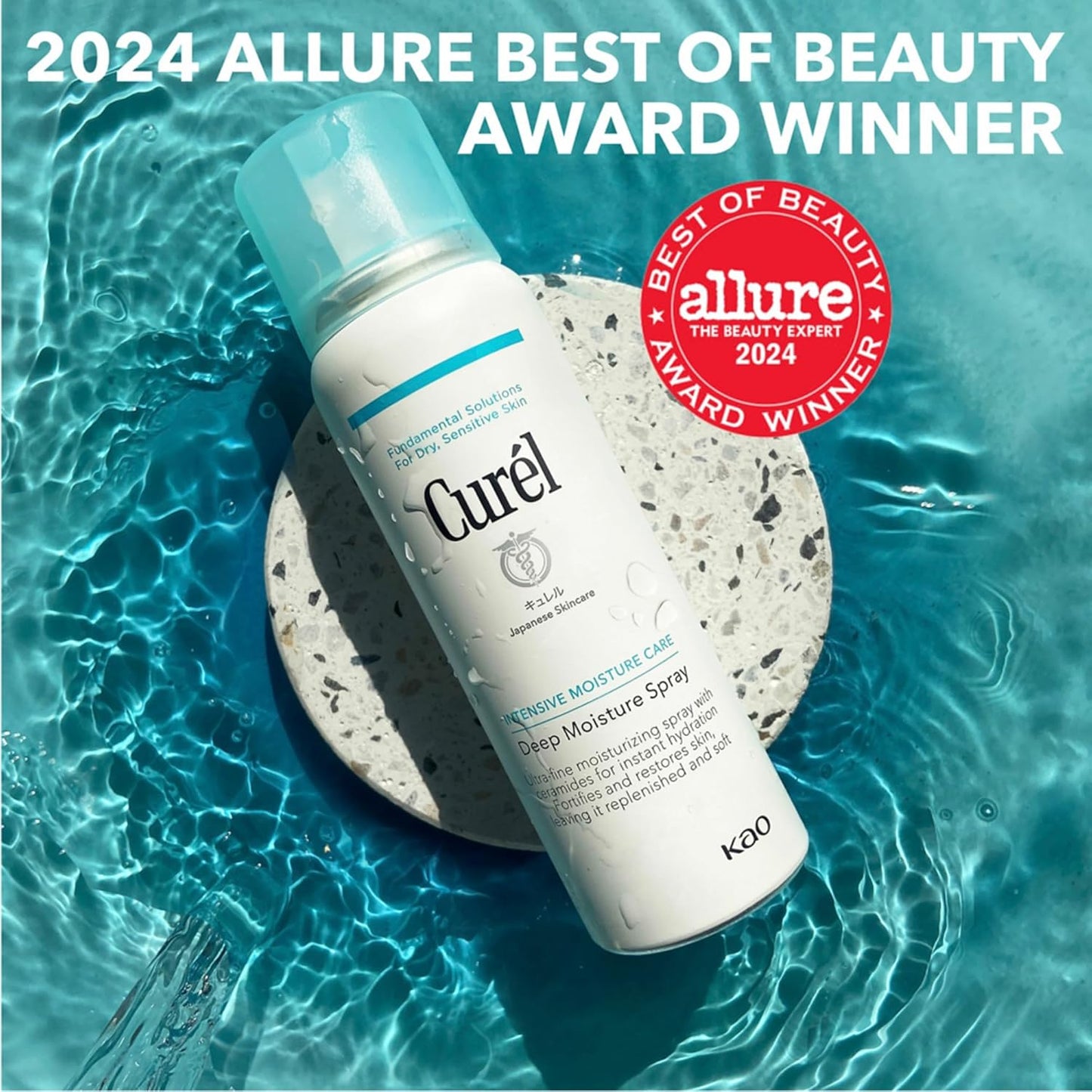 Curel Deep Moisture Spray with Ceramides – Hydrating Face & Body Mist for Dry, Sensitive Skin, 5oz