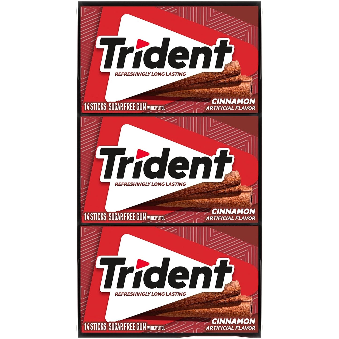 Trident Cinnamon Sugar-Free Gum 12 Pack (14 Sticks x 26g) – Long-Lasting Flavor, Fights Plaque & Freshens Breath – Vegetarian & Low Calorie (Imported)