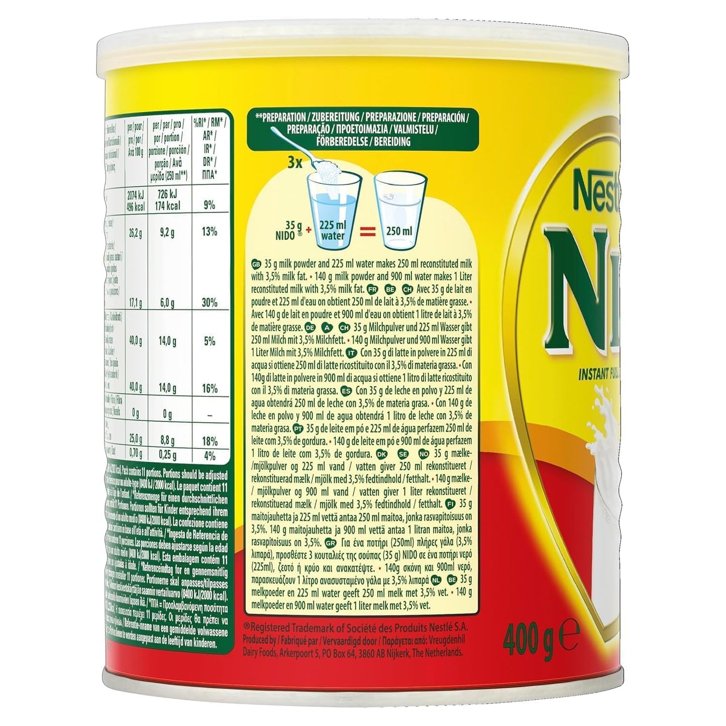 NIDOS Instant Full Cream Milk Powder 400g – High Calcium & Protein for Kids & Adults (Imported)