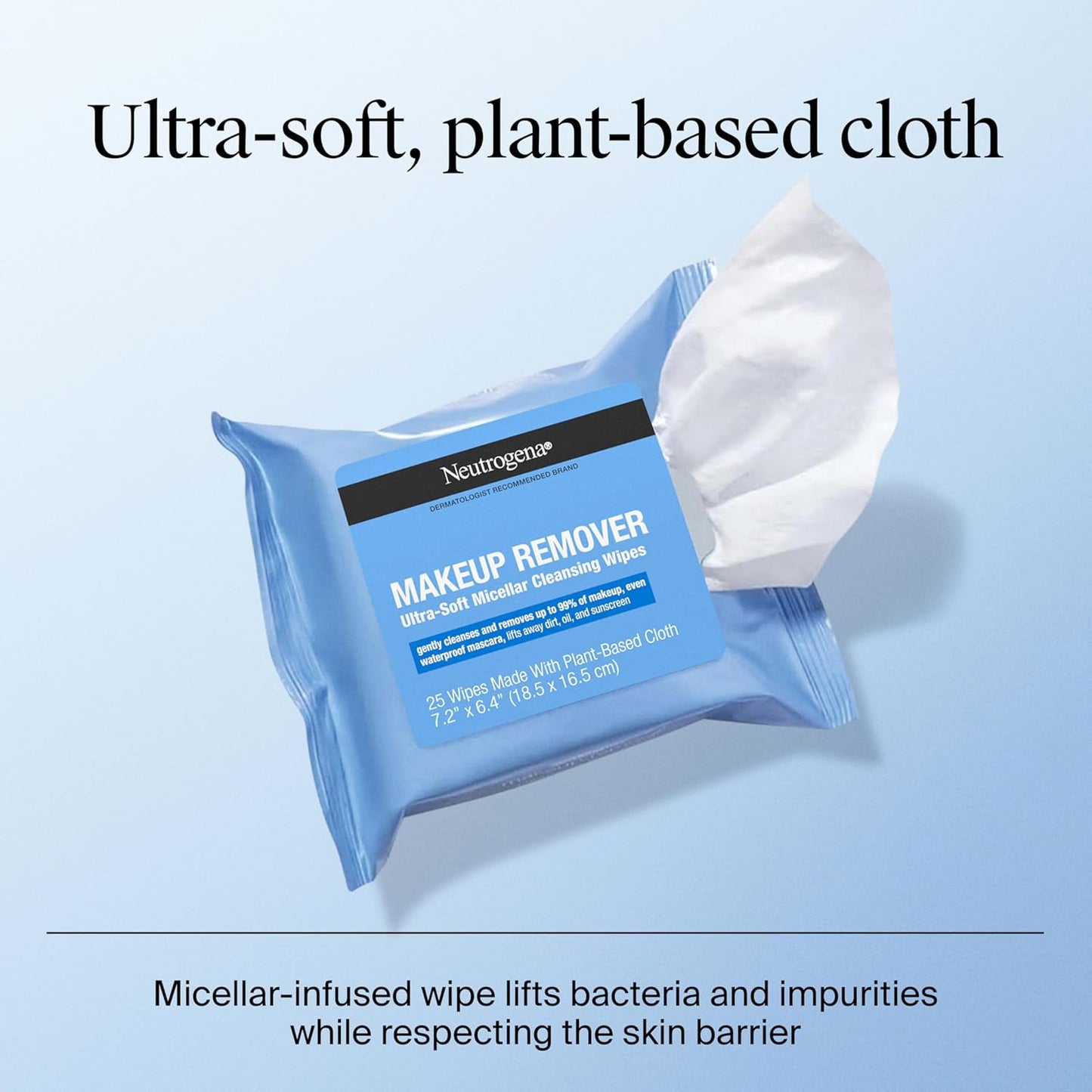 Neutrogena Makeup Remover Wipes – Micellar Face Towelettes, Alcohol-Free, Twin Pack (50 Count)