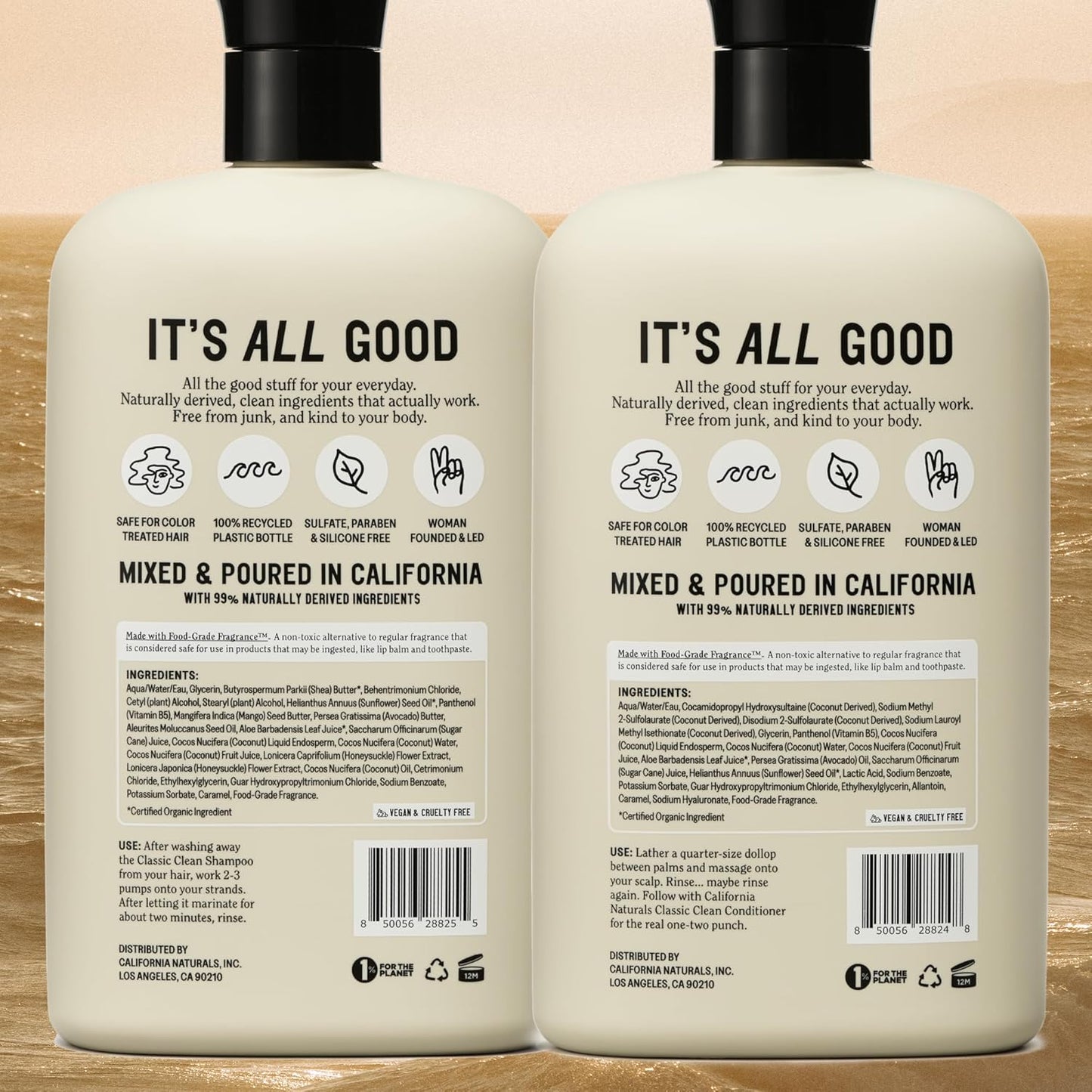 California Naturals Coconut Shampoo & Conditioner Set – Vegan, Cruelty-Free, Sulfate-Free Hair Care for All Hair Types, 20 fl oz x 2