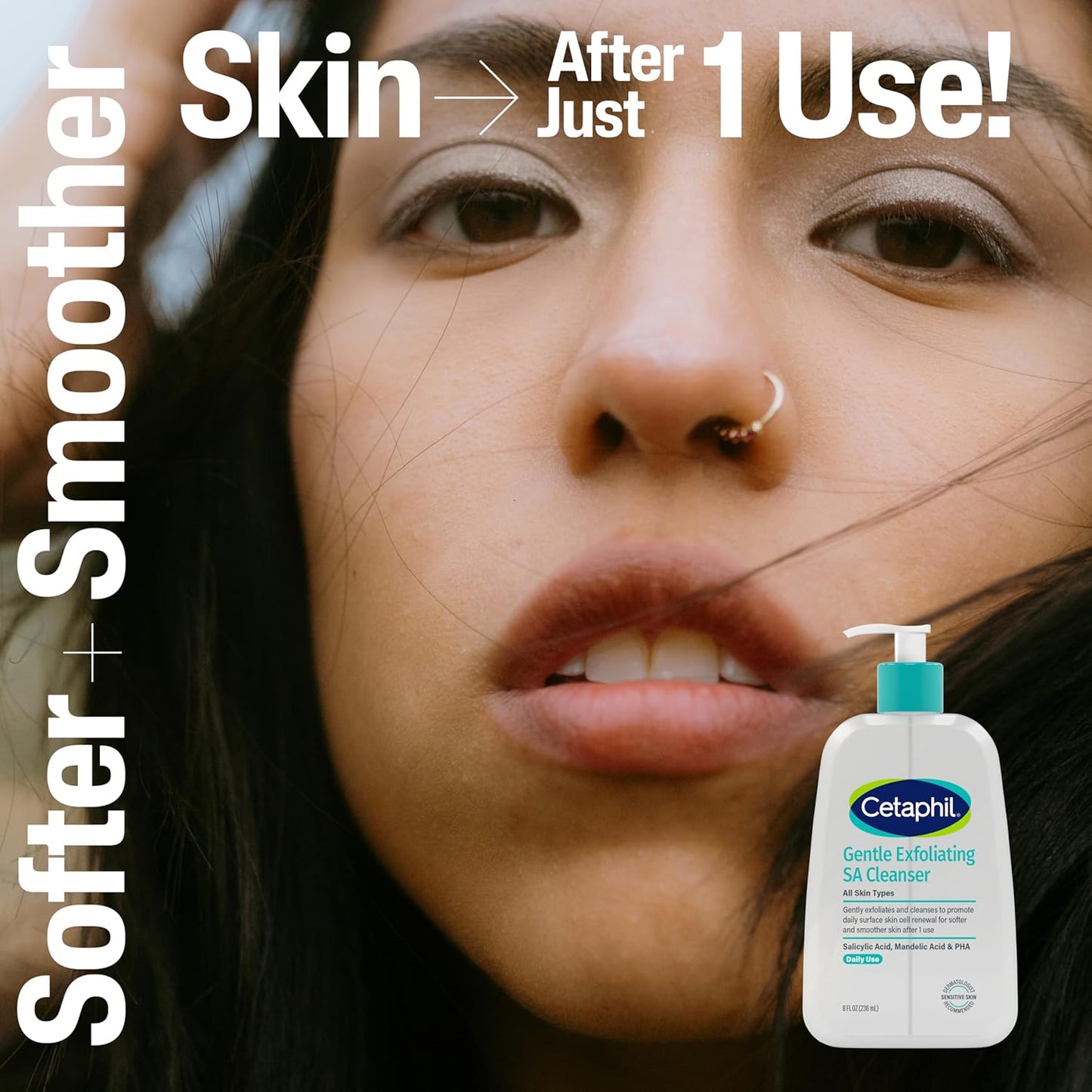 Cetaphil Gentle Exfoliating SA Cleanser – Foaming Gel Face Wash with Salicylic Acid, Mandelic Acid & Gluconolactone, Dermatologist Recommended for All Skin Types (8 fl oz)