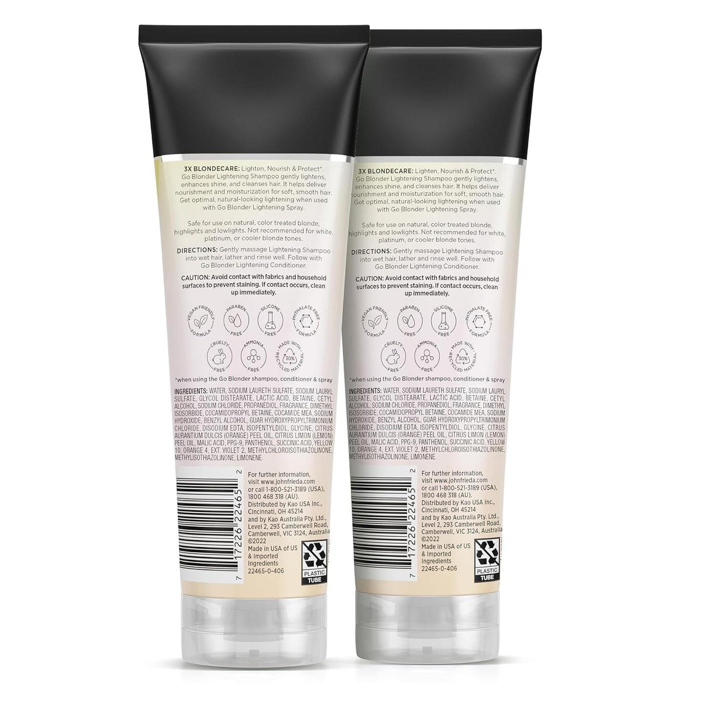 John Frieda Sheer Blonde Go Blonder Shampoo & Conditioner Set – Gradually Lightens Blonde Hair, Citrus & Chamomile Formula, Paraben-Free, 8.3oz x 2