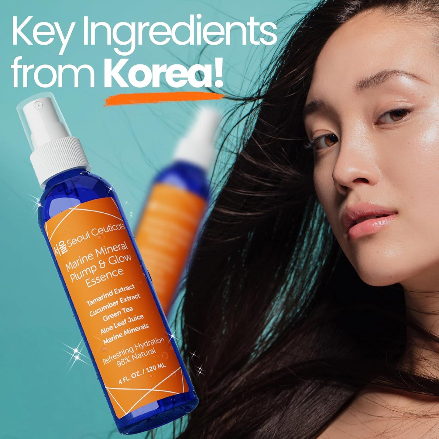 SeoulCeuticals Korean Skin Care Essence Toner – Hydrating K-Beauty Mist with Cucumber, Marine Minerals & Organic Aloe for Youthful, Glowing Skin (4.66 oz)
