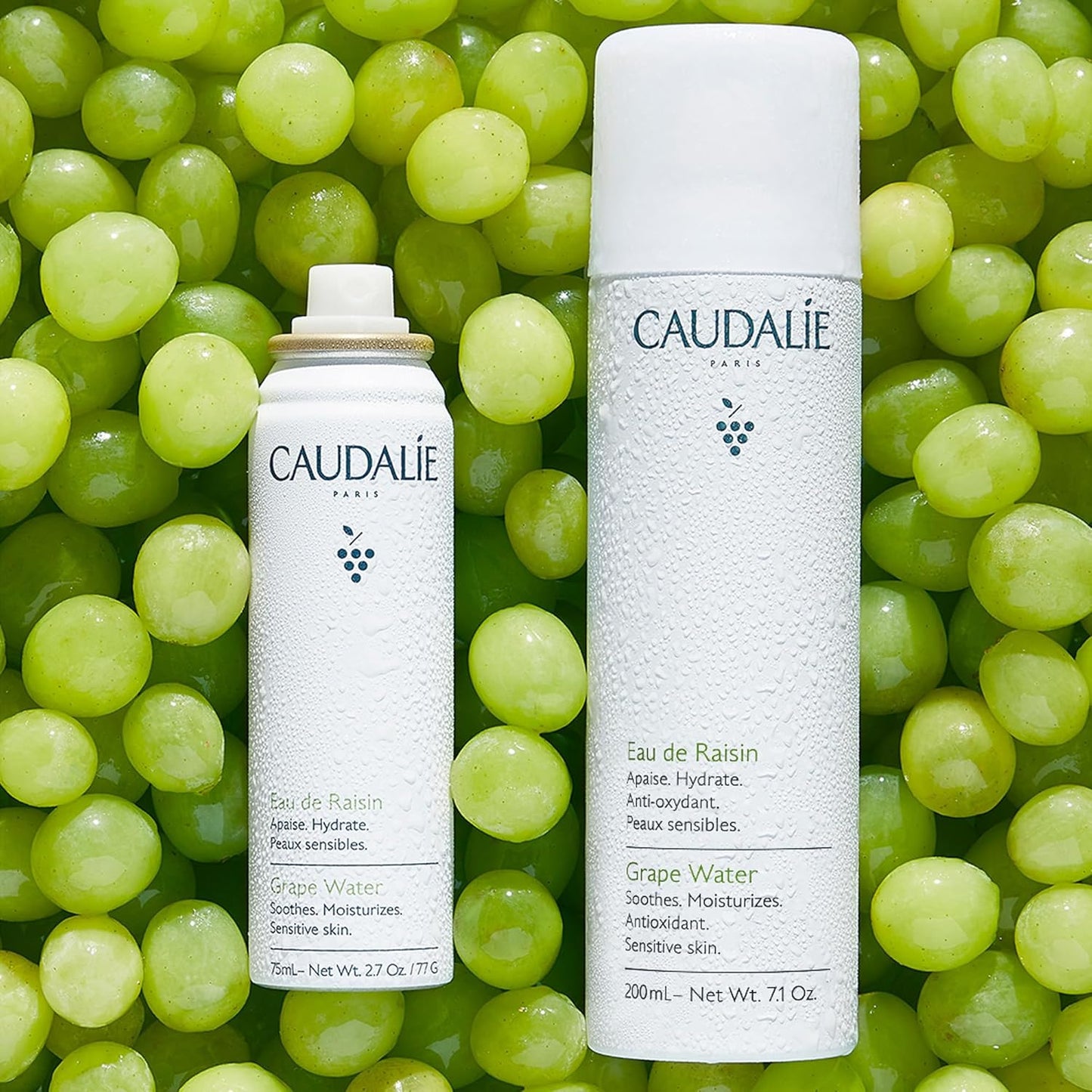 Caudalie Grape Water Face Mist – Natural Vegan Hydrating & Soothing Spray for Sensitive Skin – Antioxidant Protection, Plant-Based Formula, 6.7 fl oz