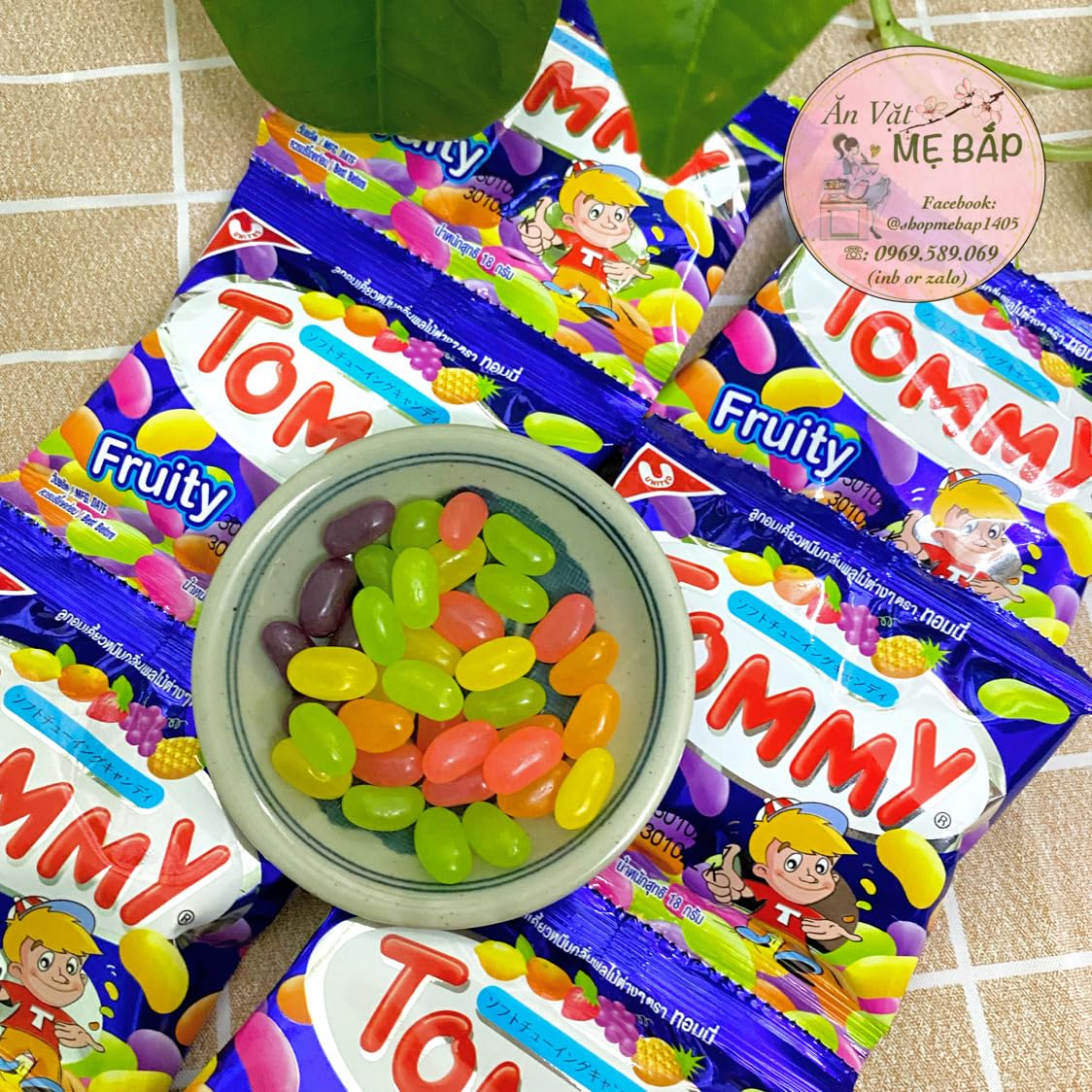Tommy Fruity Jelly Beans | Assorted Fruit Flavoured Soft Chewy Candy | 12 Pouches x 15g (Imported, Vegetarian)
