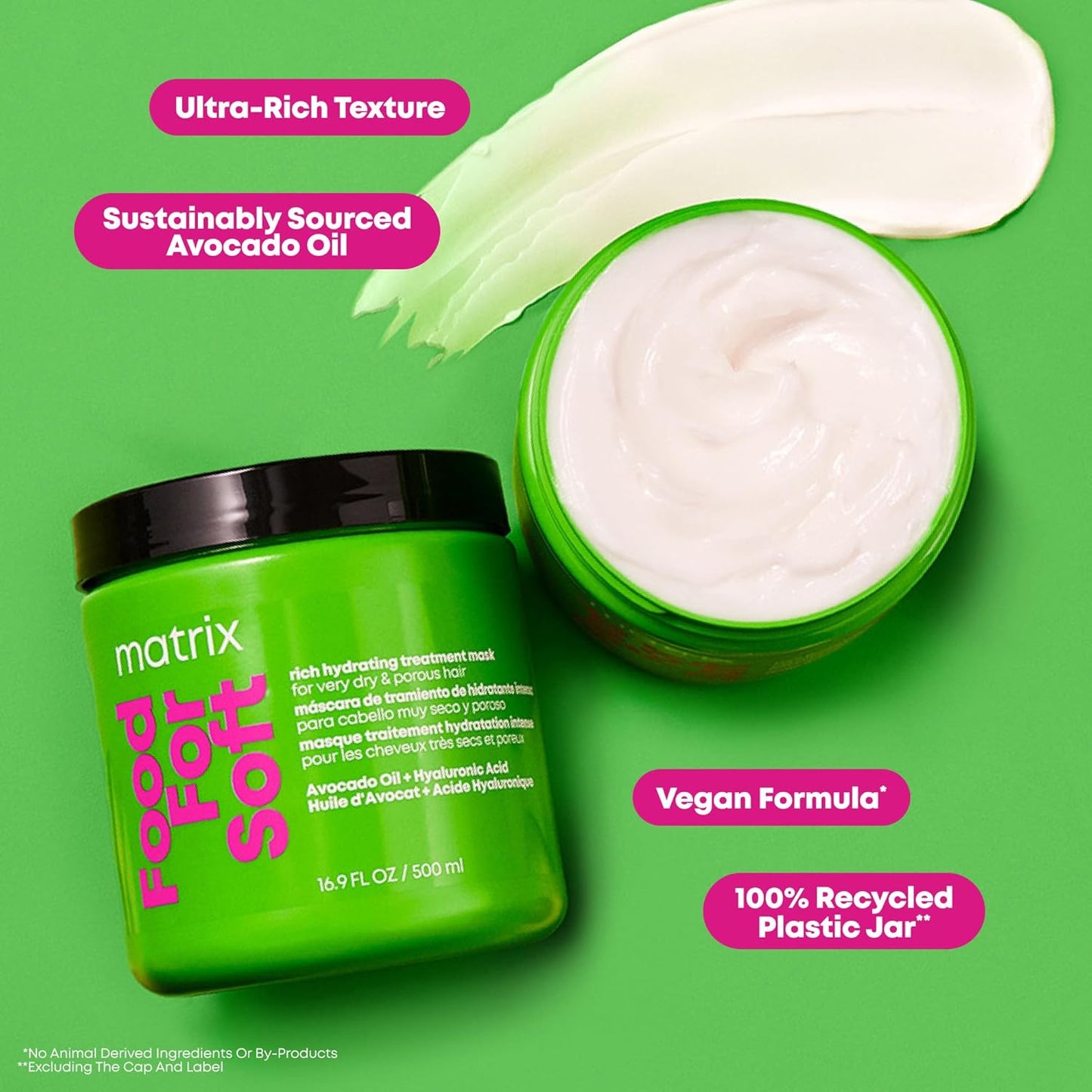 MATRIX Food For Soft Rich Hydrating Mask – Avocado Oil & Hyaluronic Acid – Deep Moisture for Dry, Brittle & Color-Treated Hair – Vegan