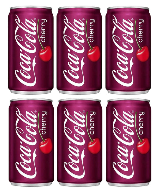 Coca-Cola Cherry Soft Drink – Classic Coke with Bold Cherry Twist | 330ml Cans Pack of 6 (Imported)