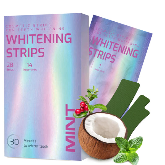 Gentle Teeth Whitening Strips - (28 Stripes) Bleaching Teeth Free of Peroxide for a Radiant Smile - Gentle Tooth whitening