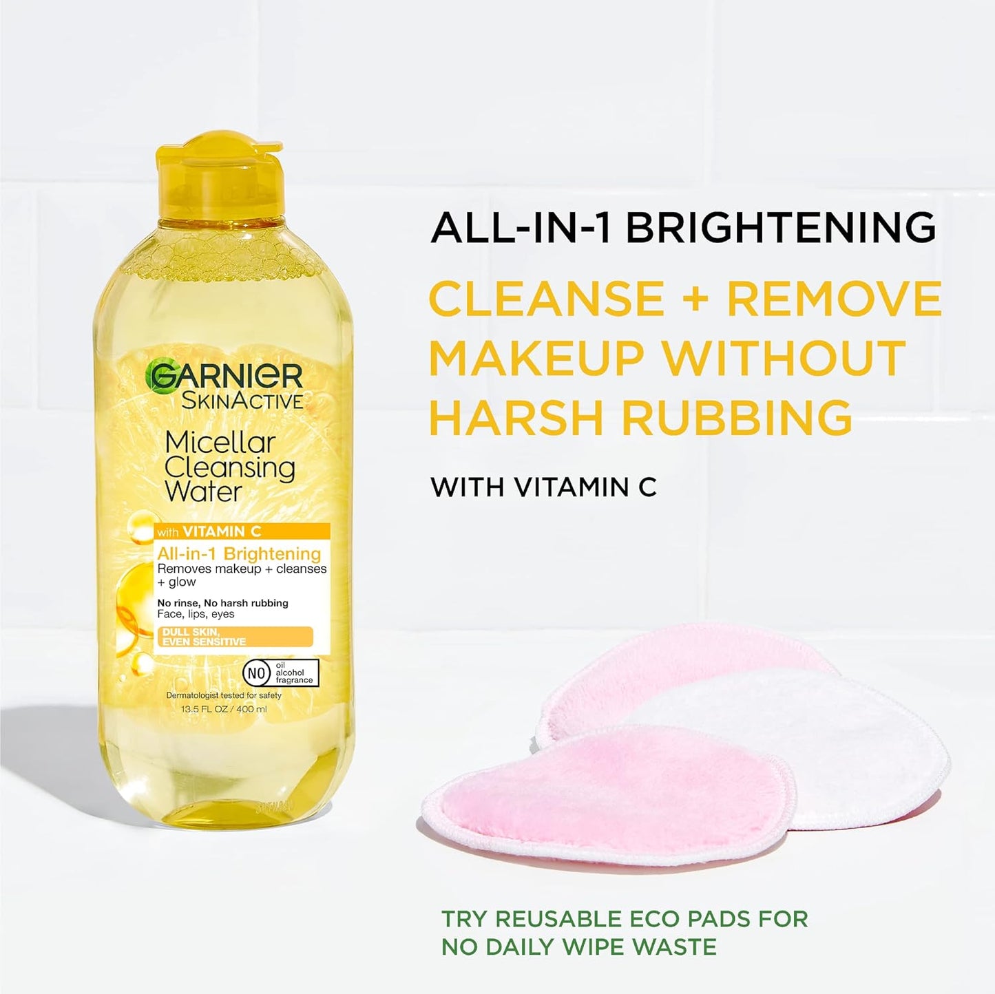Garnier Micellar Water with Vitamin C – Brightening Makeup Remover & Cleanser, 400ml