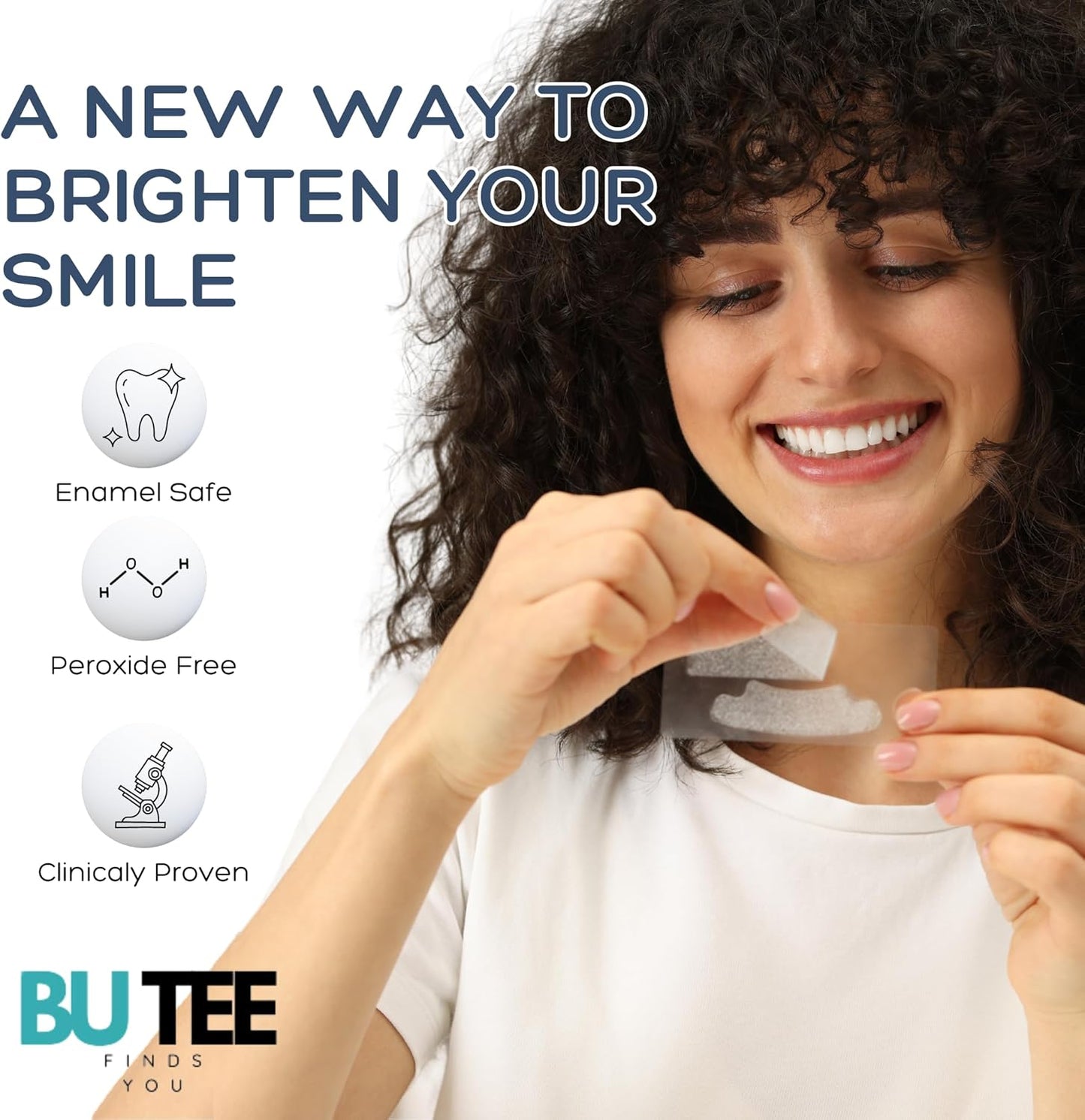 Butee Teeth Whitening Strips – 28 Strips, 14 Treatments | Fast 30-Min Results, Enamel-Safe, No Sensitivity