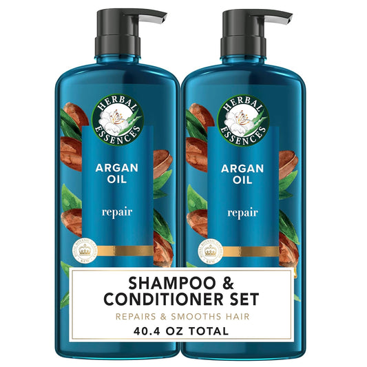 Herbal Essences Argan Oil Repair Shampoo & Conditioner Set | Moisturizing, Color-Safe, Paraben-Free, pH-Balanced | 20.2 fl oz, 2-Pack