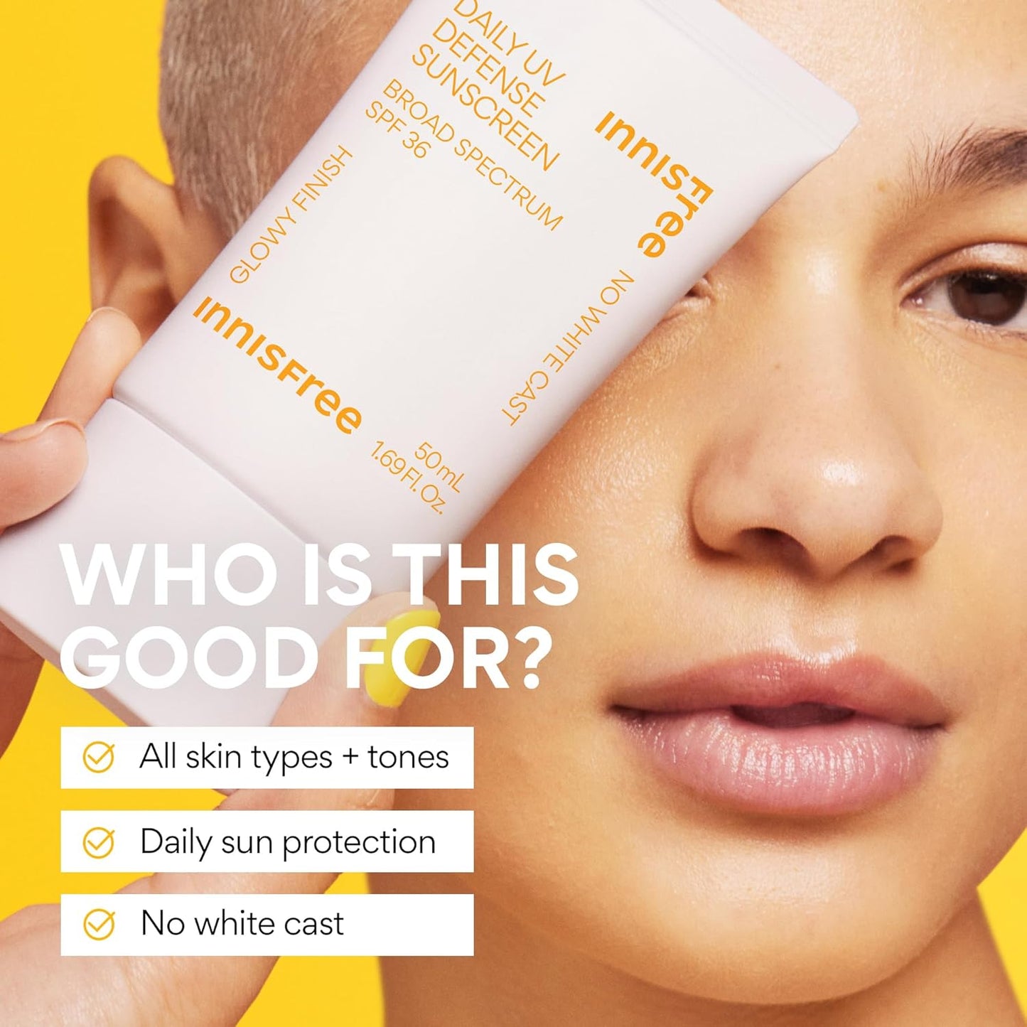 Innisfree Daily UV Defense Sunscreen SPF 36 – Lightweight Korean Face Sunscreen with Green Tea & Cica | Broad Spectrum, No White Cast, Hydrating (1.69 fl oz)