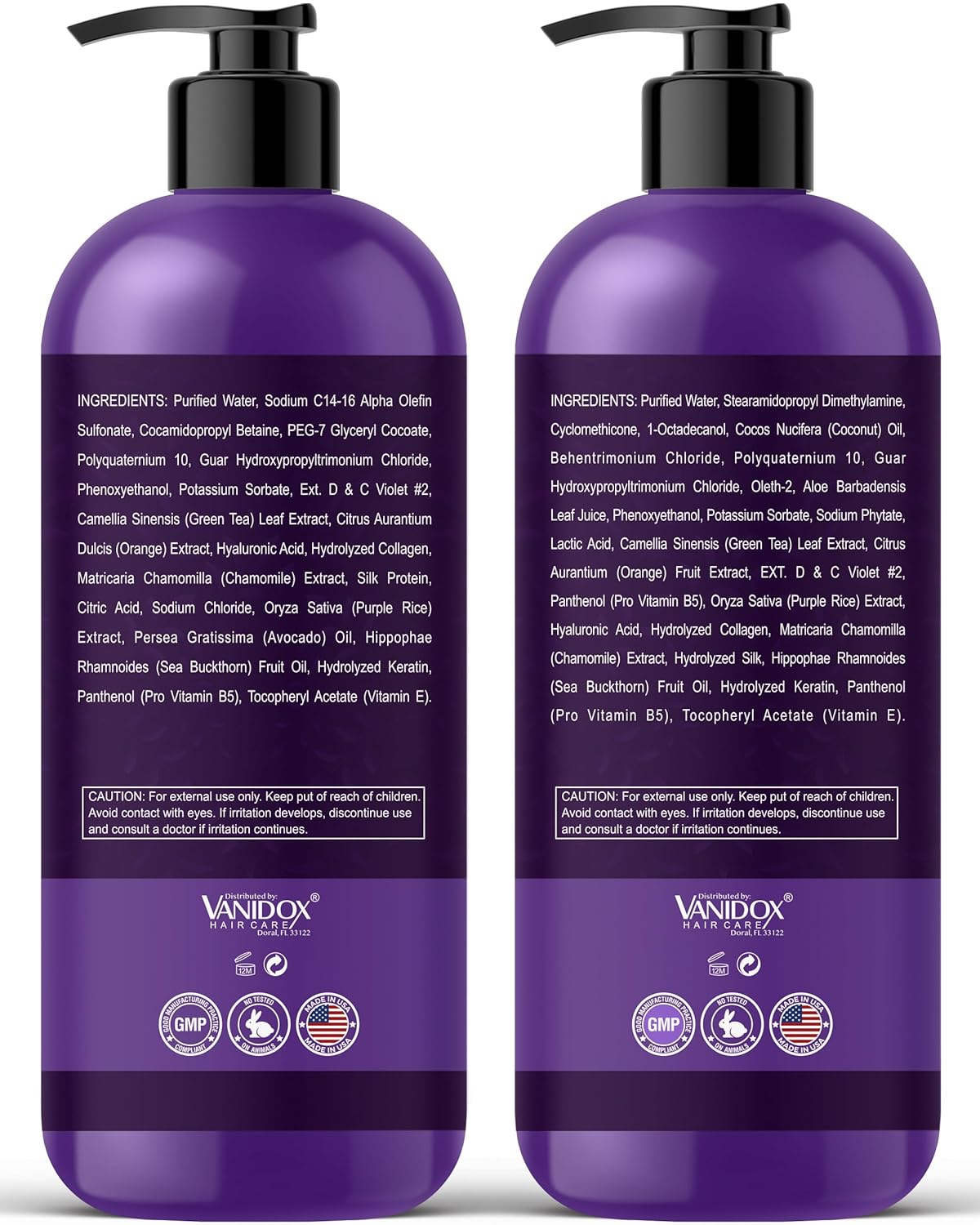 VANIDOX Purple Shampoo & Conditioner Set | Sulfate-Free Brass Toning for Grey & Silver Hair | Moisturizing, Shine-Boosting & Color-Safe (16 fl oz x 2)