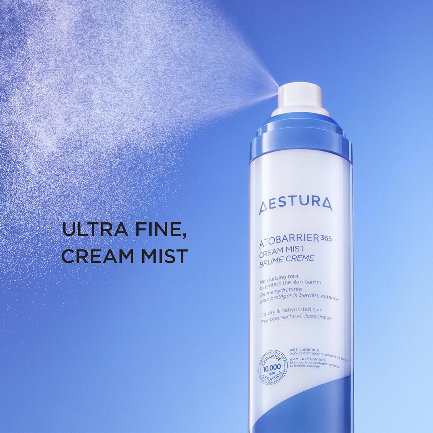 AESTURA ATOBARRIER365 Cream Mist – 10,000ppm Ceramides Hydrating Spray for Dry Skin, 120ml