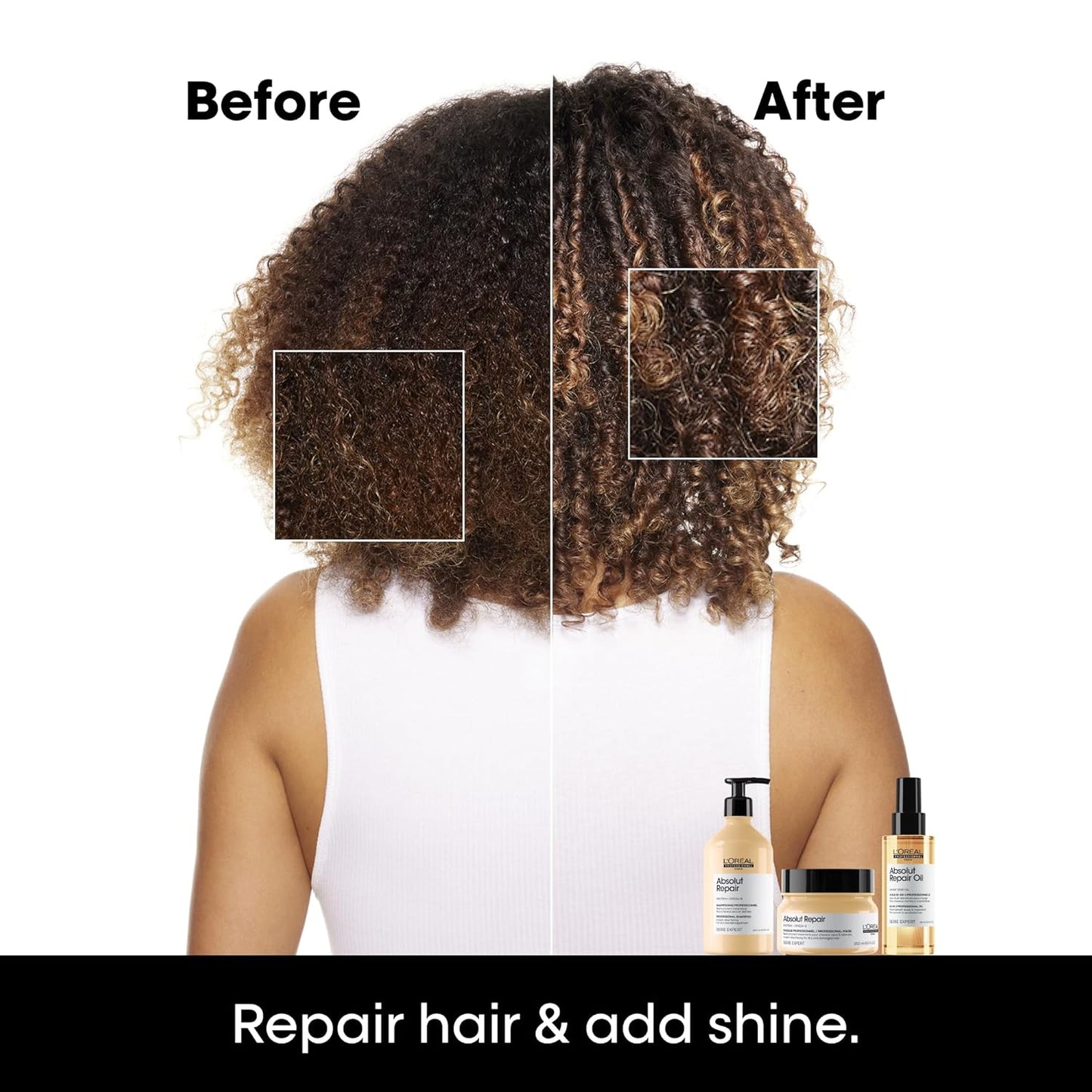 L'Oréal Professionnel Absolut Repair Hair Mask – Protein Treatment for Dry & Damaged Hair – Deep Nourishment, Repair & Shine – 9.17 oz
