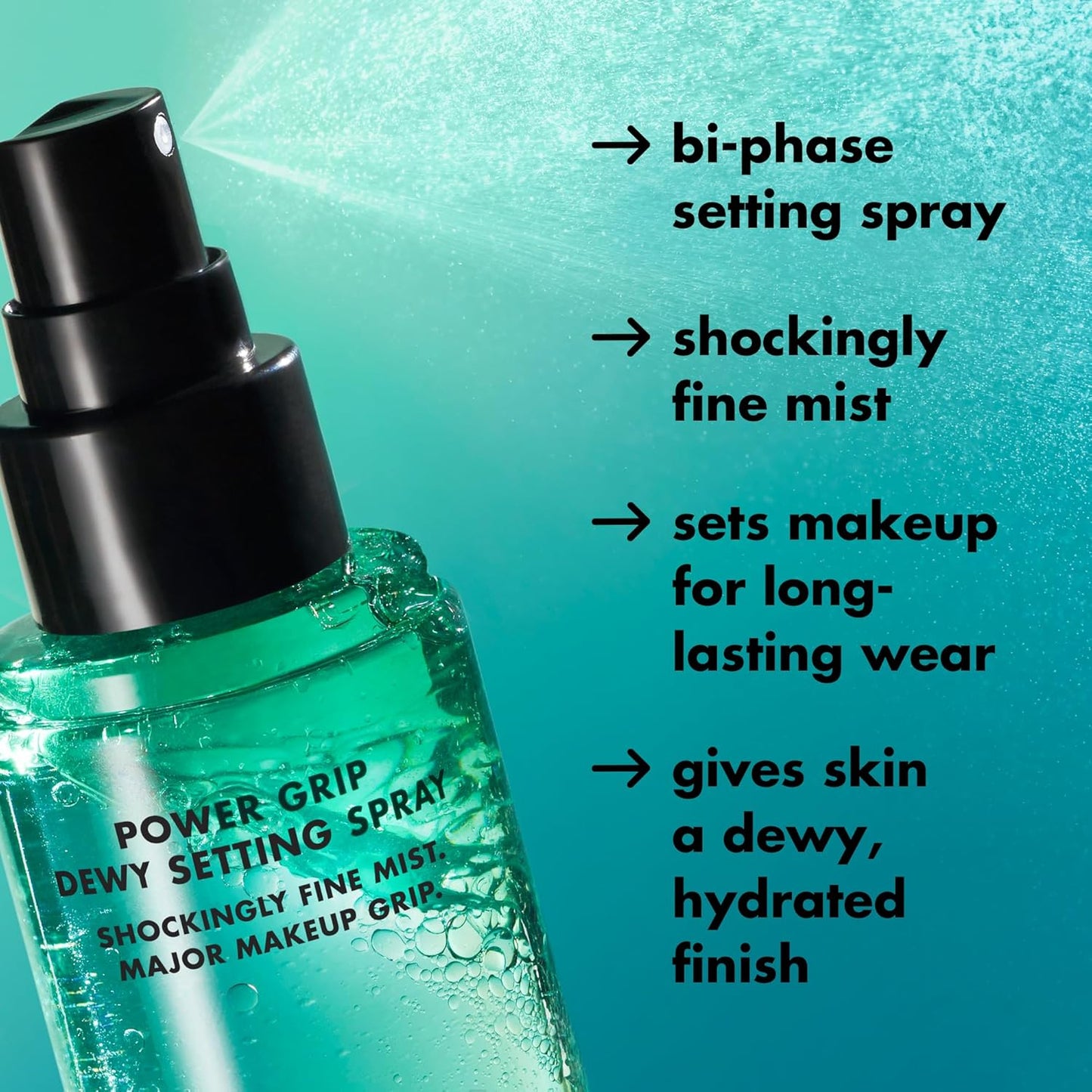e.l.f. Power Grip Dewy Setting Spray – Hydrating Makeup Mist with Hyaluronic Acid & Aloe, Vegan & Cruelty-Free, 3.84oz