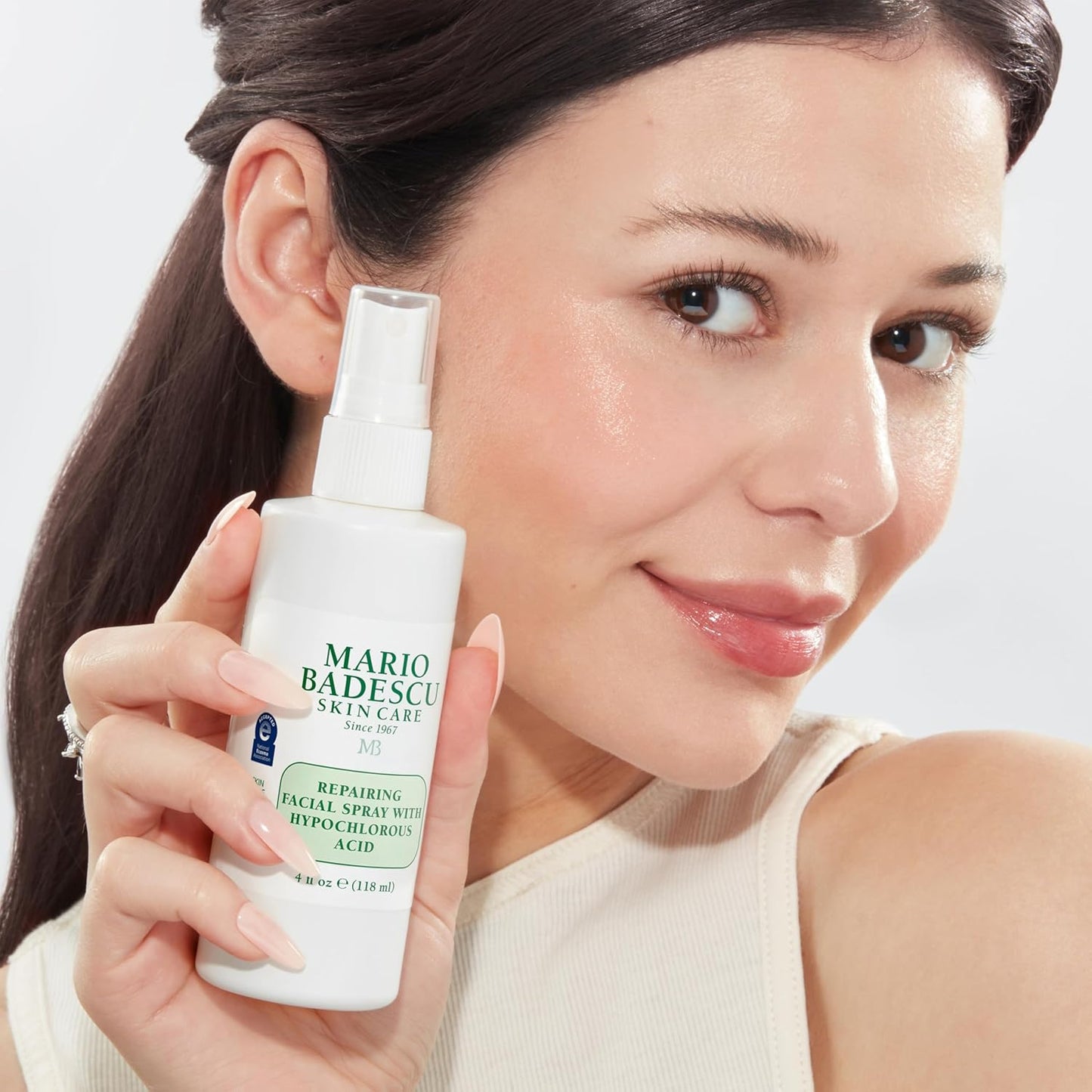 Mario Badescu Repairing HOCl Facial Spray – Soothes Redness & Irritated Skin, Hypochlorous Acid Hydrating Mist, Fragrance-Free, 4 fl oz