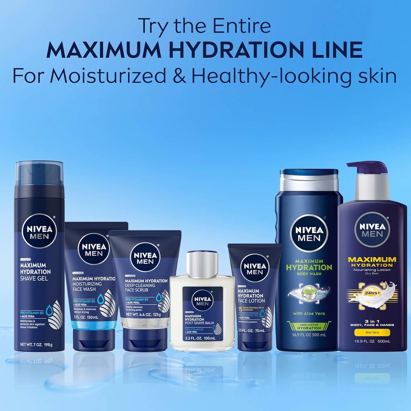 NIVEA MEN Maximum Hydration Face Wash with Aloe Vera – 5 Fl Oz | Deep Cleansing & Moisturizing Daily Cleanser
