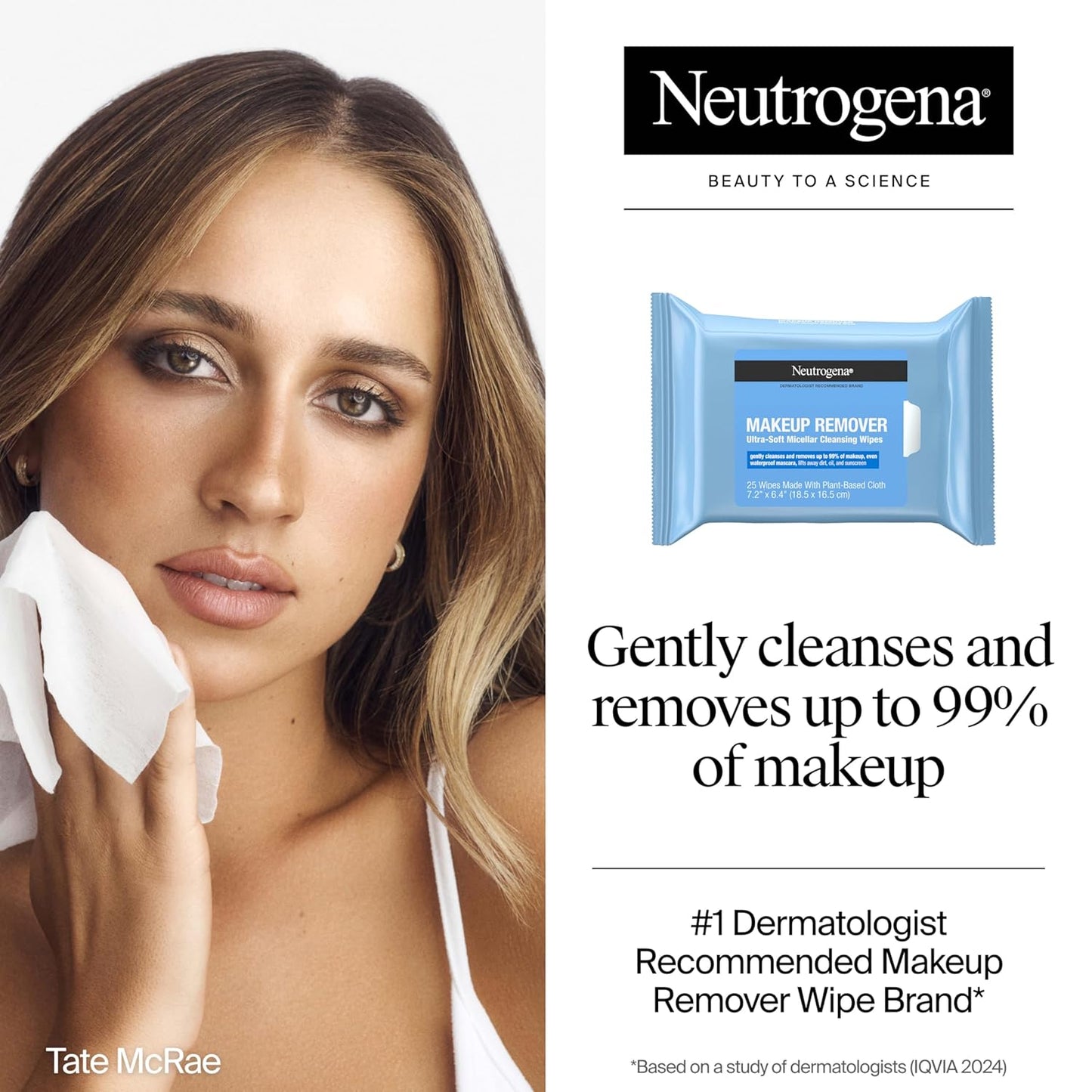 Neutrogena Makeup Remover Wipes – Micellar Face Towelettes, Alcohol-Free, Twin Pack (50 Count)