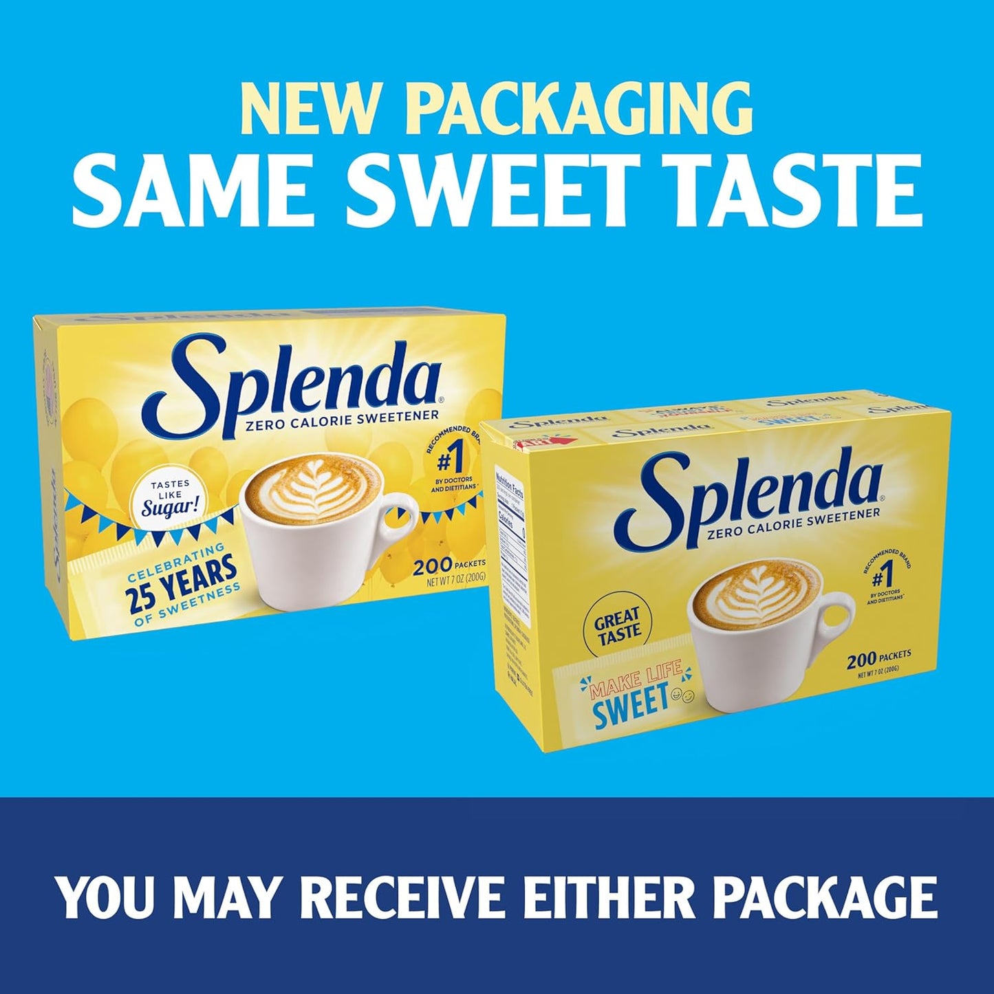 Splenda No Calorie Sweetener – 200 Packets Sugar Substitute (Gluten-Free, USA Import)