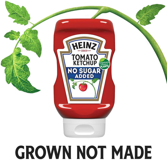 Heinz No Sugar Added Tomato Ketchup, 369g – Preservative Free & Vegetarian