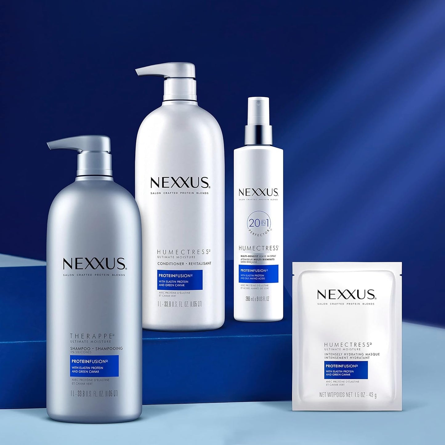 Nexxus Therappe Moisturizing Shampoo | Ultimate Moisture for Dry Hair | Silicone-Free with ProteinFusion, Elastin Protein & Green Caviar | 33.8 oz