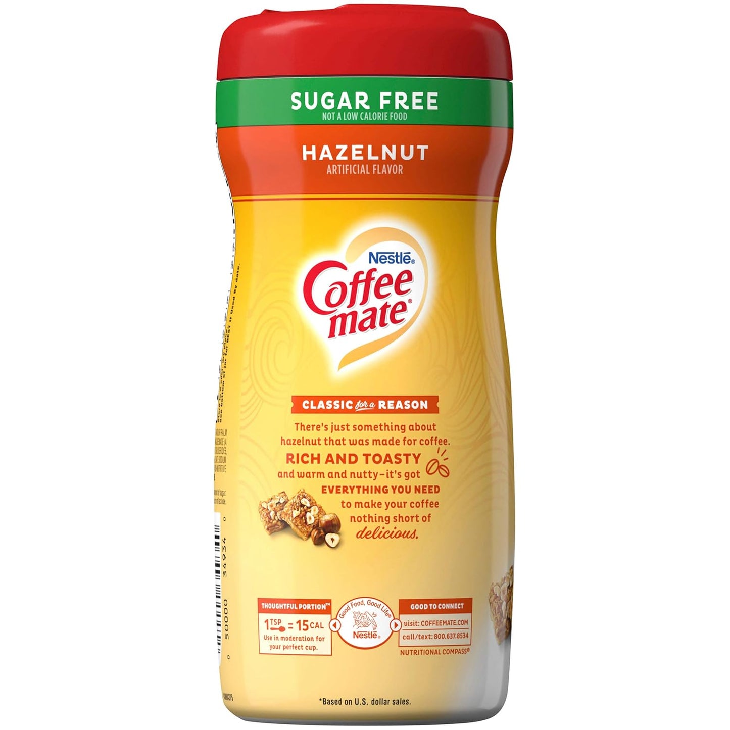 Nestle Coffee-mate Sugar free Hazelnut, 289g