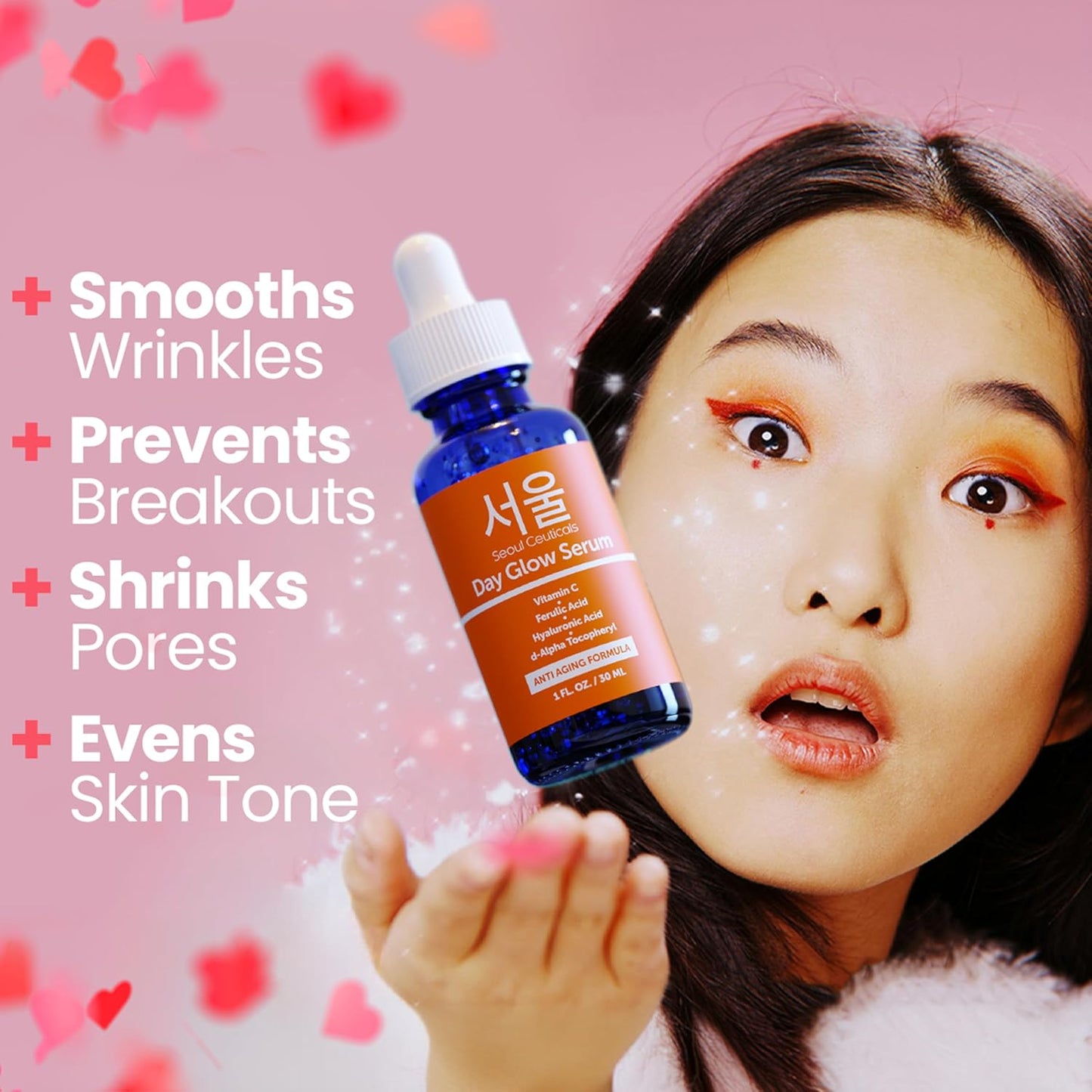 SeoulCeuticals 20% Vitamin C Serum with Hyaluronic Acid & Ferulic Acid – Anti-Aging Korean Skincare for Wrinkles, Fine Lines & Radiance (1oz)