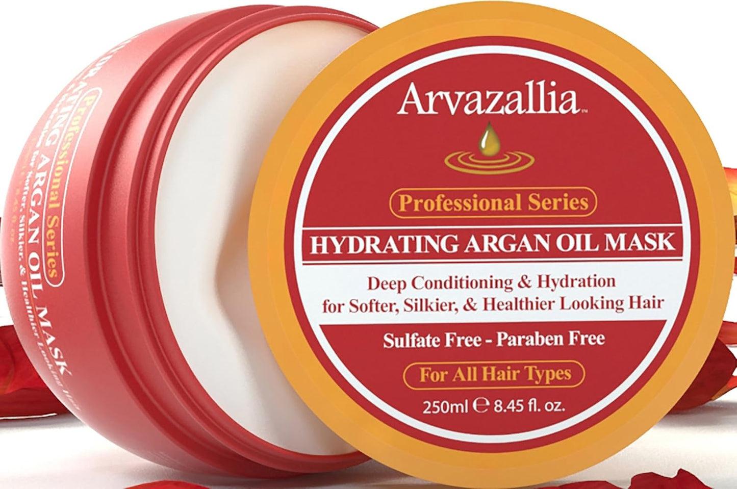 Arvazallia Hydrating Argan Oil Hair Mask & Deep Conditioner – 8.45 oz Jar