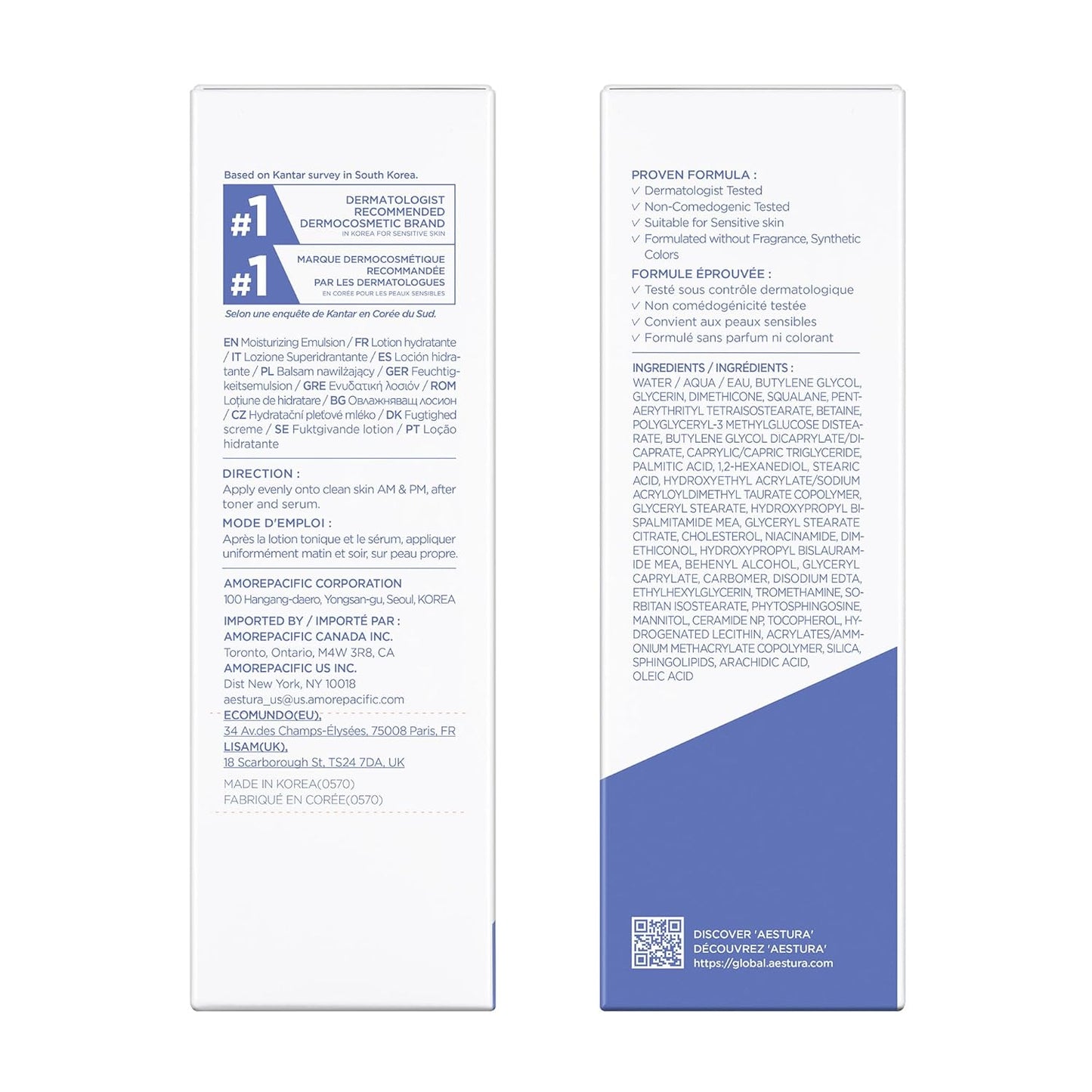 AESTURA ATOBARRIER365 Face Moisturizer | Lightweight Korean Cream with Ceramides, Niacinamide & Vitamin E | Hydrating Barrier Repair for Dry, Normal & Sensitive Skin (90ml)