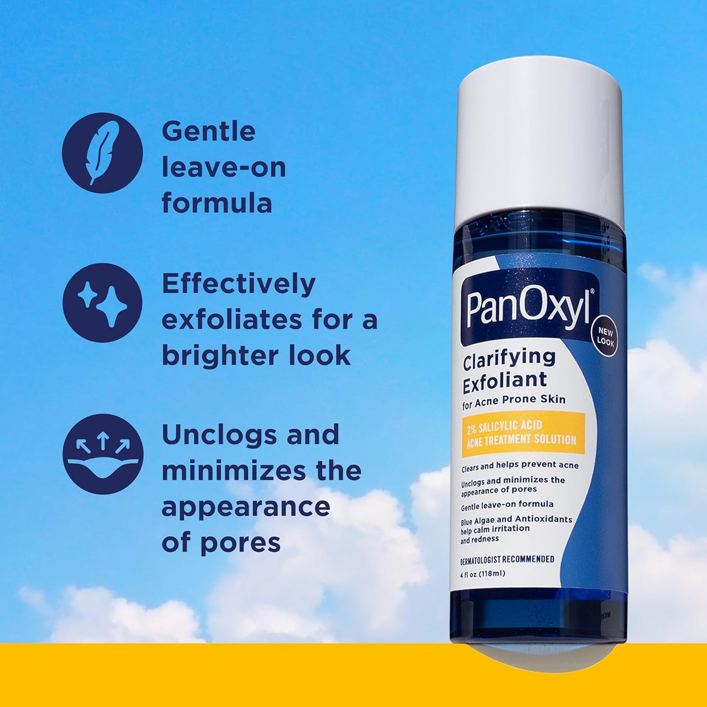 PanOxyl Clarifying Exfoliant 2% Salicylic Acid | BHA Acne Treatment for Clear, Smooth Skin | 4 fl oz