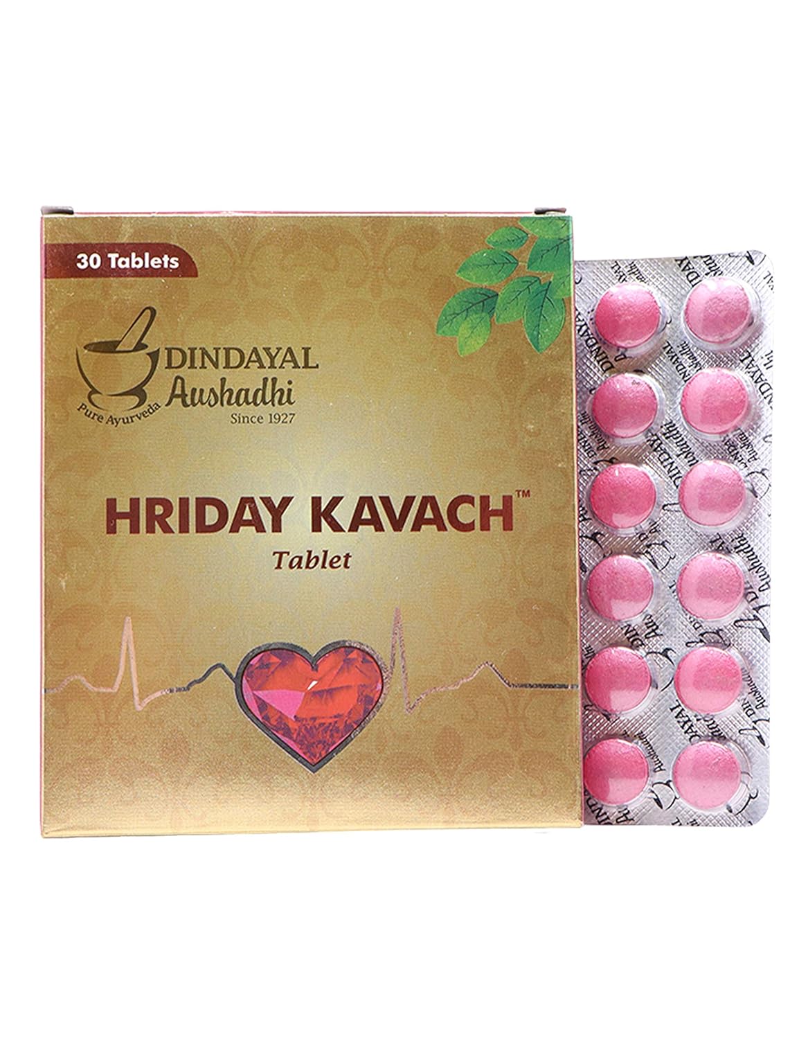 Dindayal Hriday Kavach Tablets | Ayurvedic Heart Care Formula (30 Tabs) | Supports Cardiac Health, BP & Cholesterol Balance