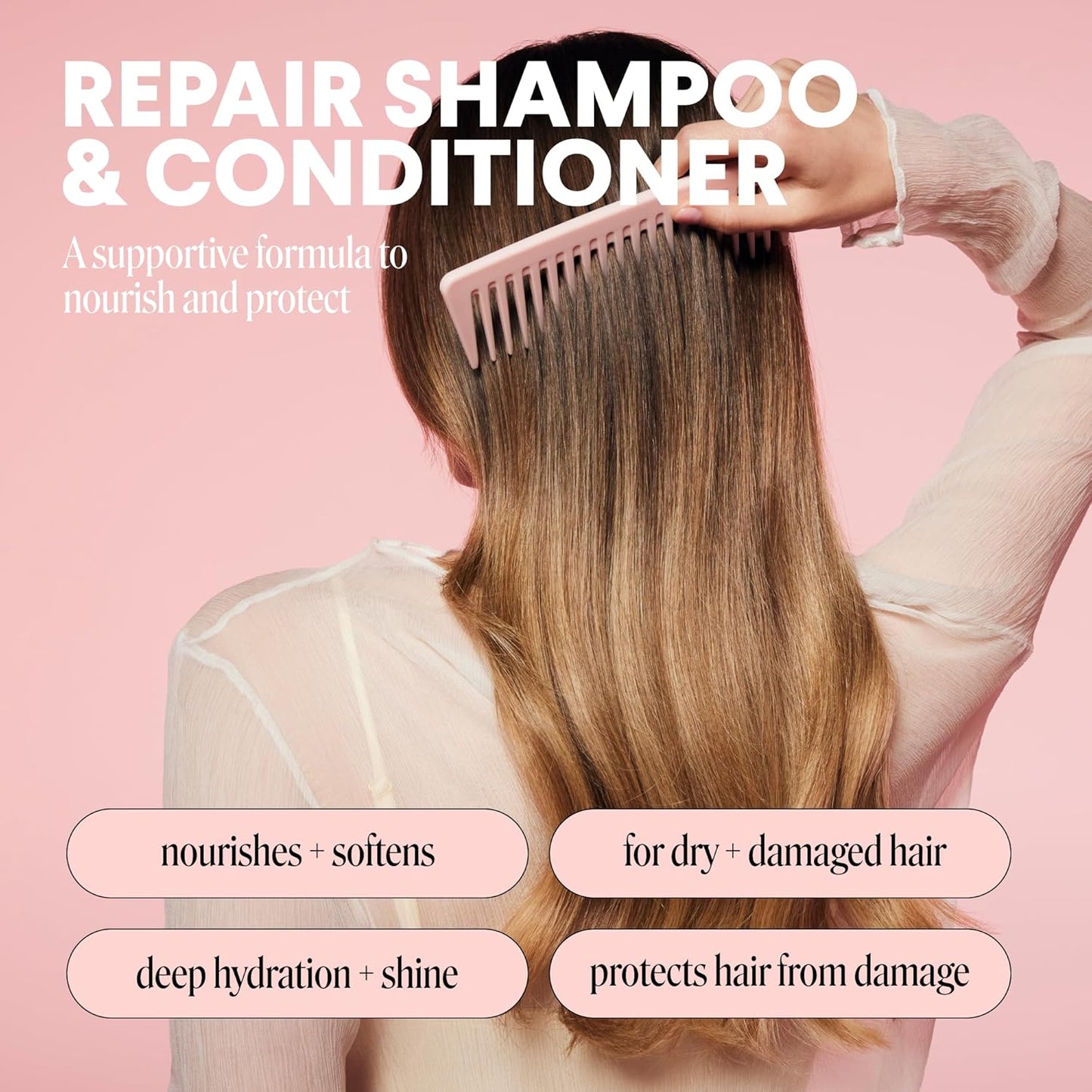 MONDAY Haircare Repair Shampoo & Conditioner Set | Nourishes, Strengthens & Restores Dry or Damaged Hair | With Keratin, Argan Oil & Cocoa Butter | 12oz
