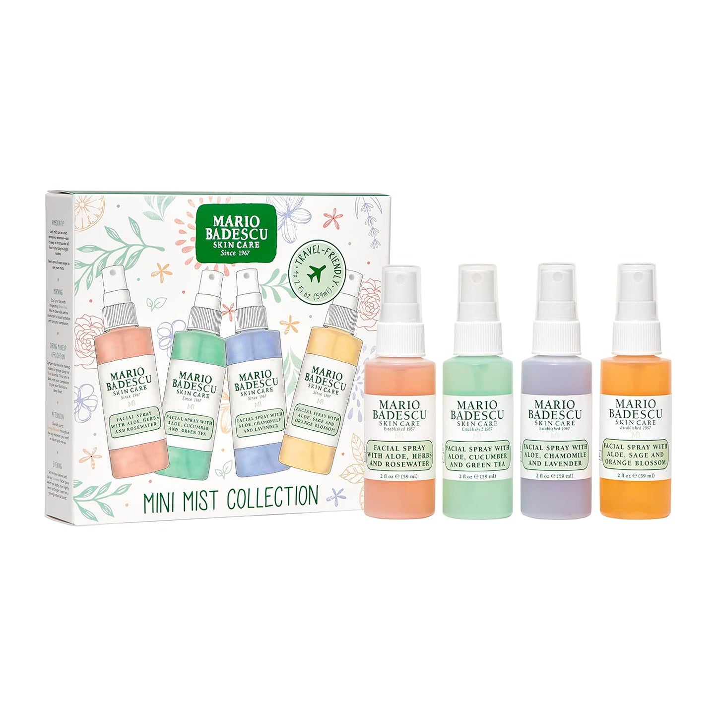 Mario Badescu Facial Spray Collection – Rose, Cucumber, Lavender & Orange Blossom Hydrating Mist – 59ml