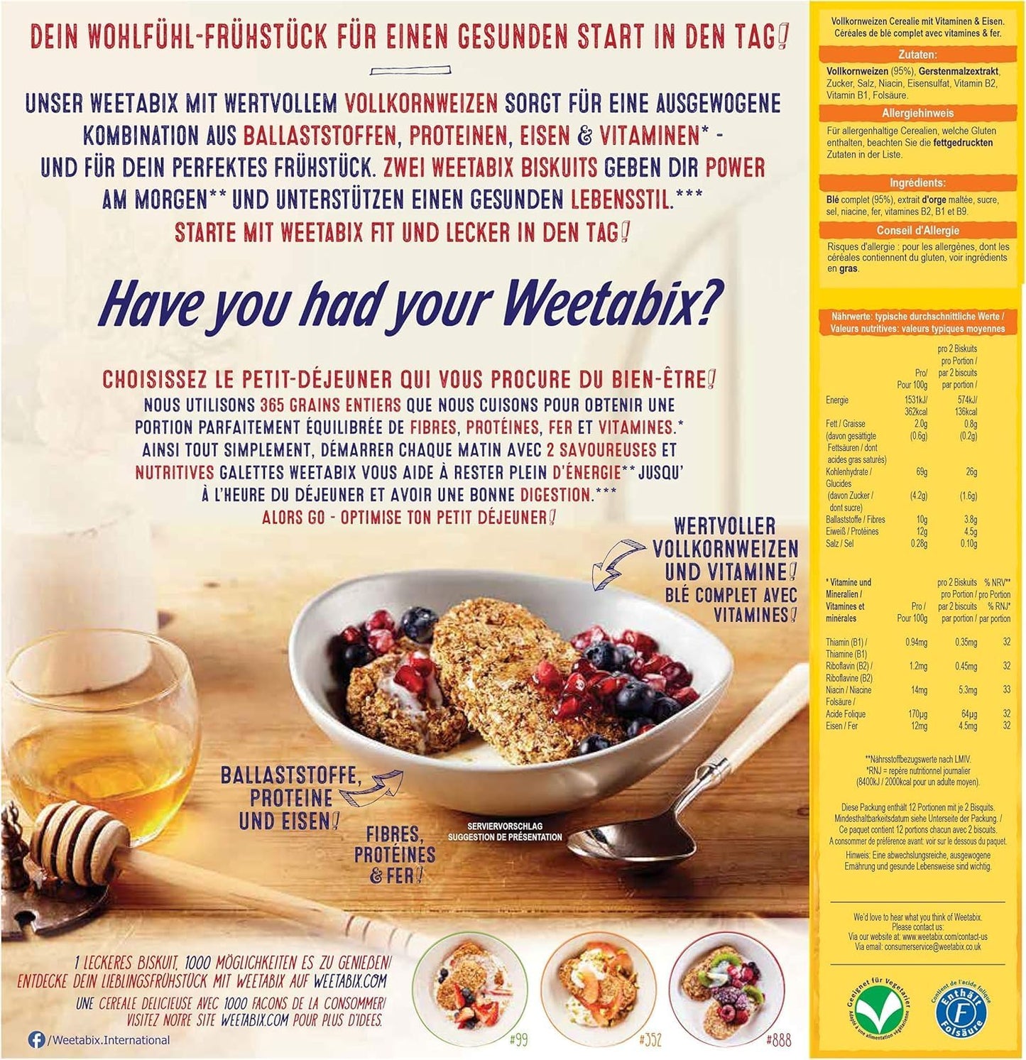 Weetabixx Wholegrain Cereal 450g – 100% Wheat Healthy Breakfast (UK Import)