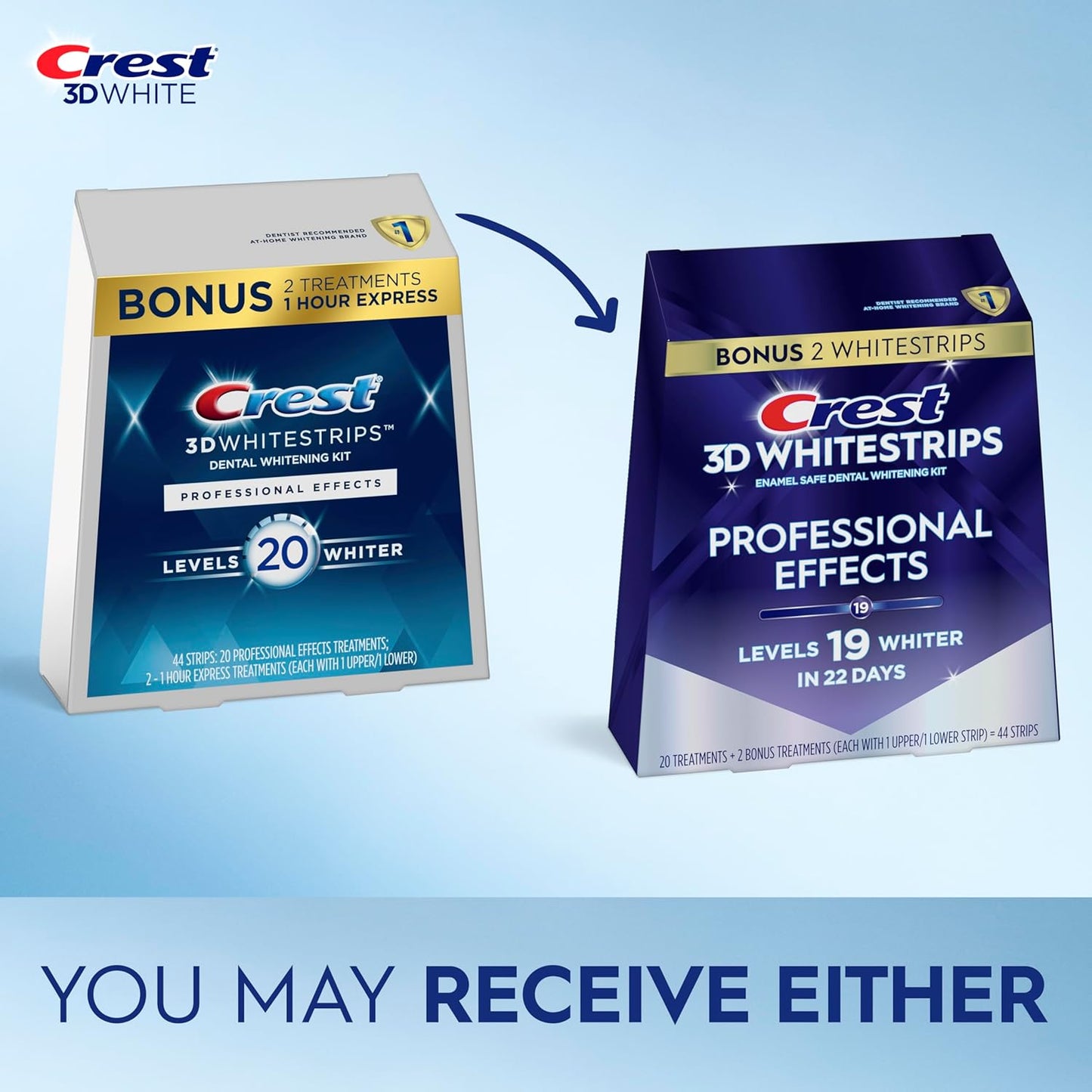 Crest 3D Whitestrips Professional Effects - Kit de 44 tiras blanqueadoras dentales